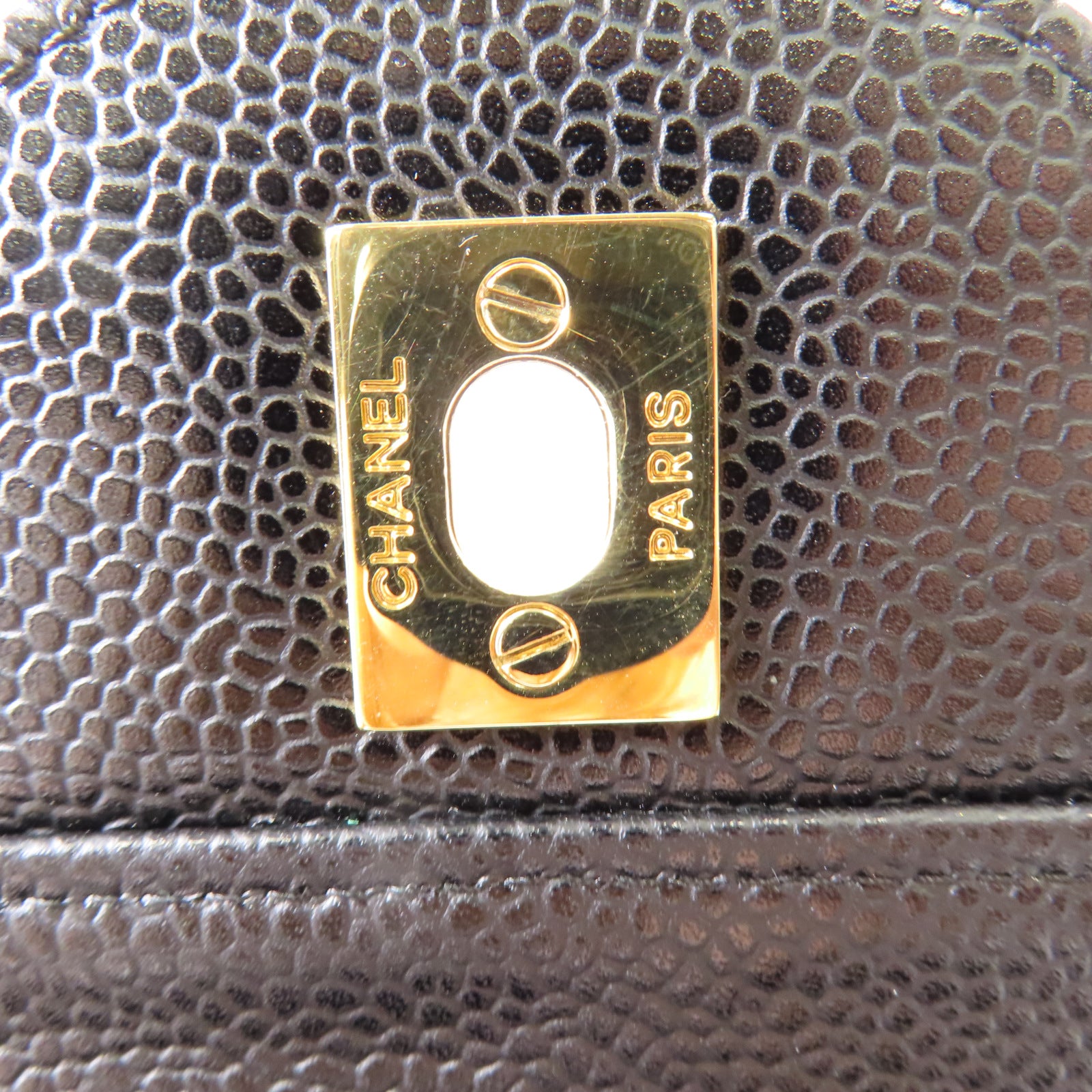 CHANEL 【激減優惠】菱格Caviar皮革Classic Jumbo Single Flap金扣鏈帶肩背袋黒色