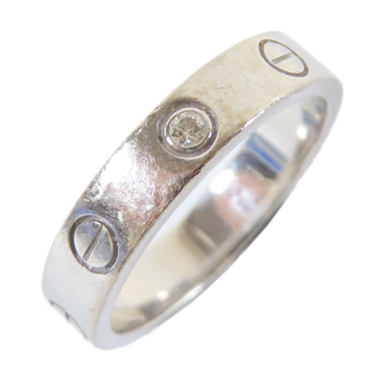 CARTIER 【激減優惠】18K白金Love Wedding Ring 1 Diamond戒指Cartier#16/US#5.25