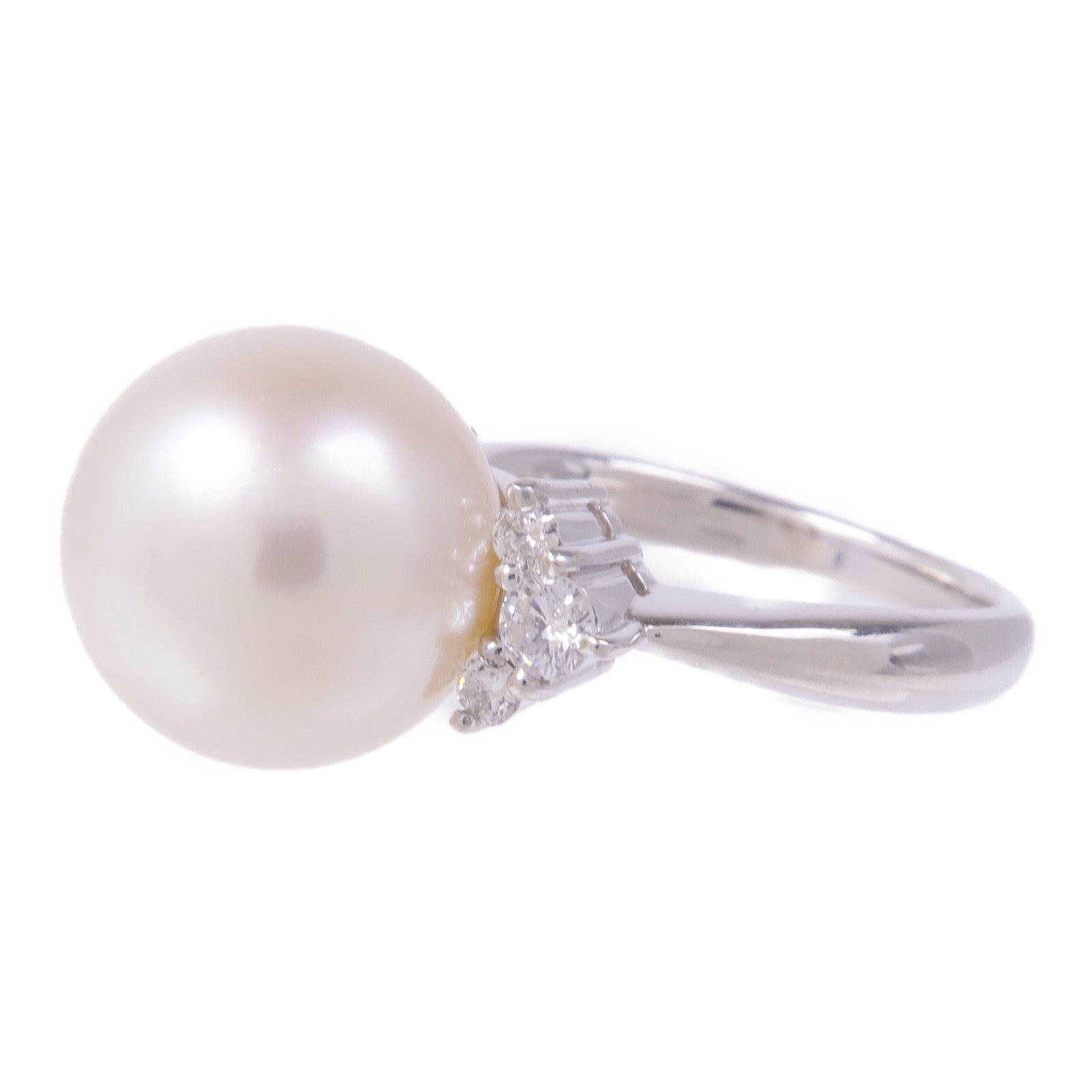 JEWELRY PT900鉑金Pearl Diamond Ring珍珠/鑽石戒指US#6