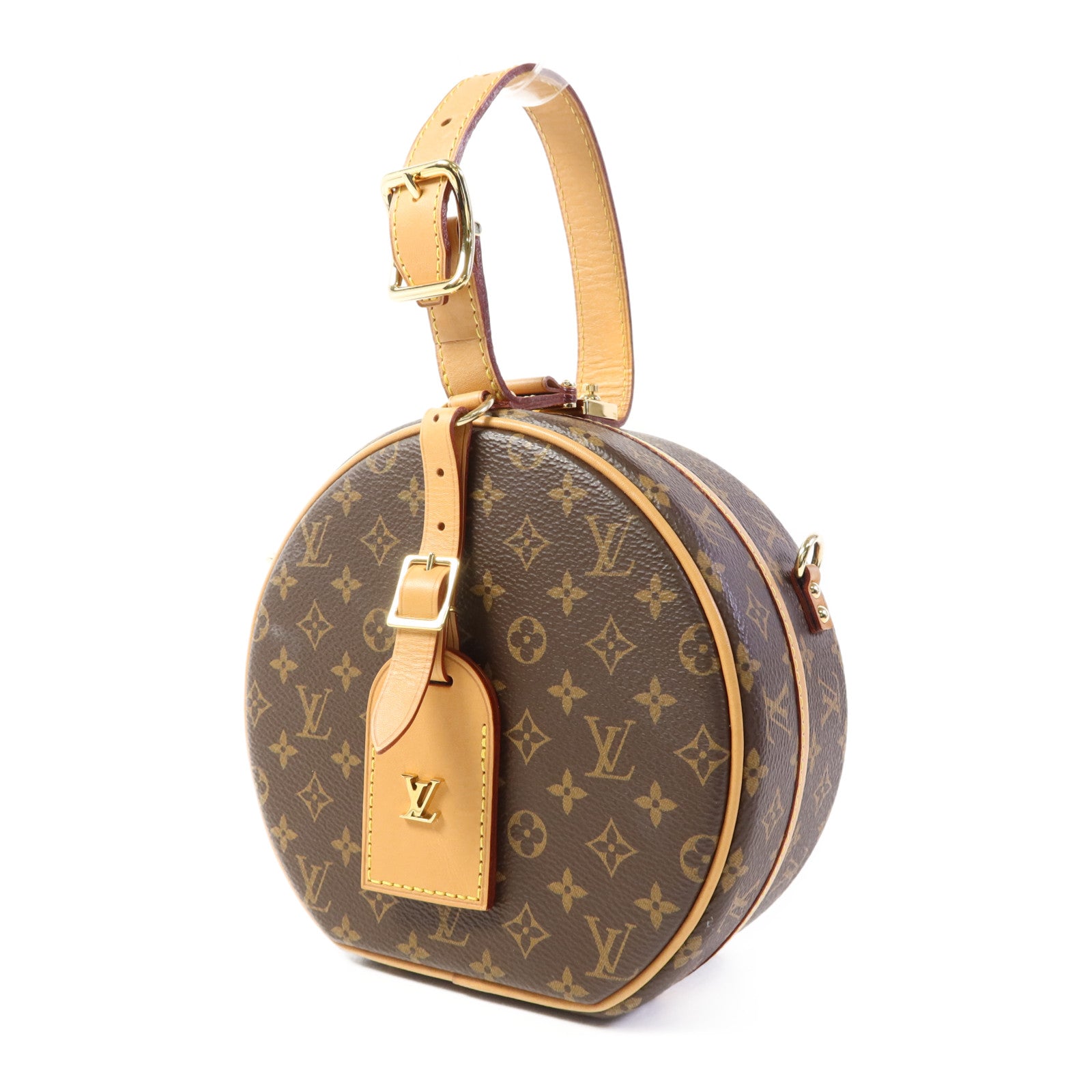 LOUIS VUITTON Monogram Petite Boite Chapeau金扣手挽肩背兩用袋