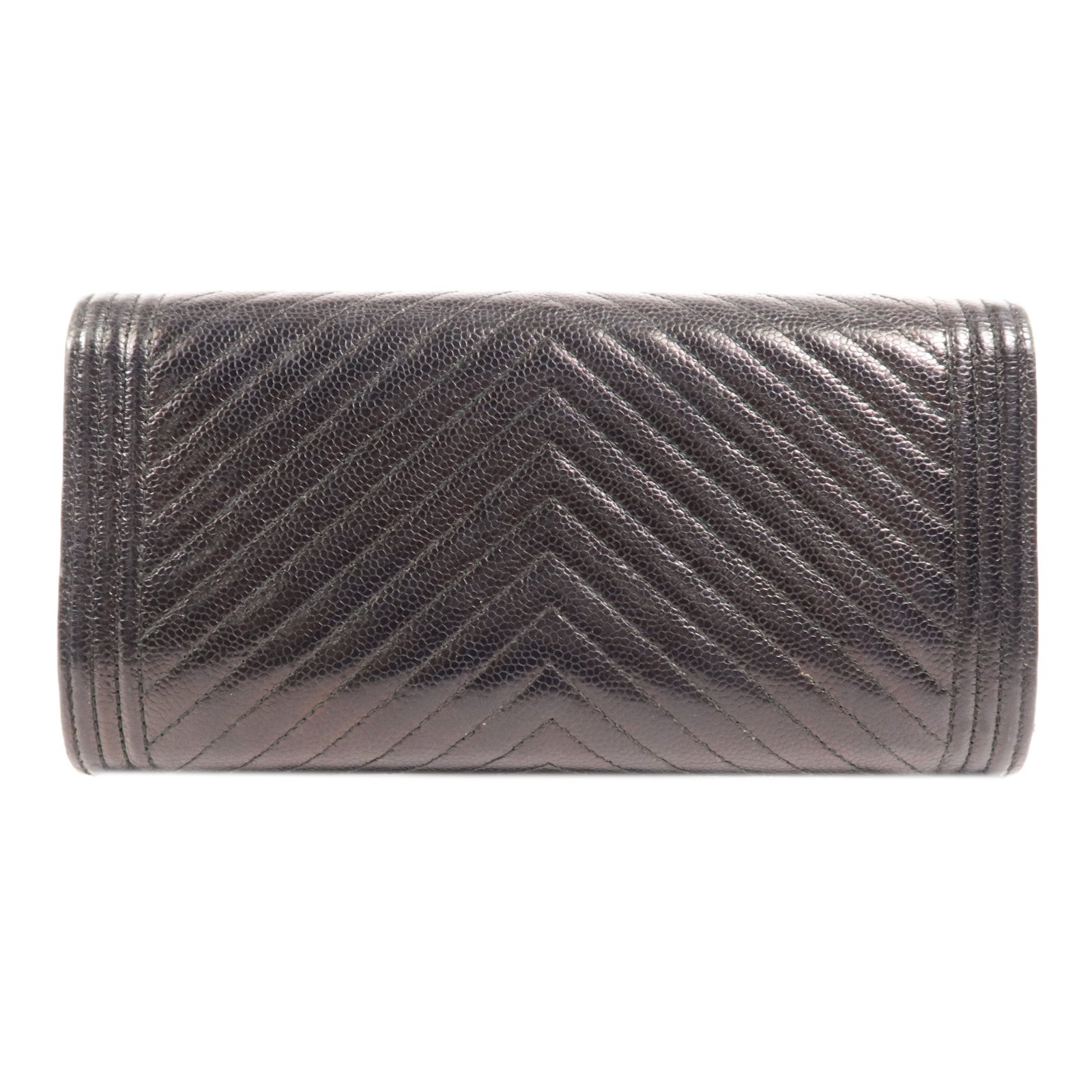 CHANEL 牛皮皮革Long Wallet金扣長錢包