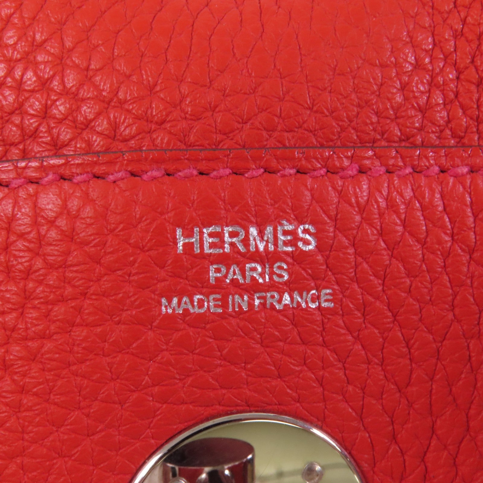 HERMES Clemence皮革Lindy 26銀扣肩背袋