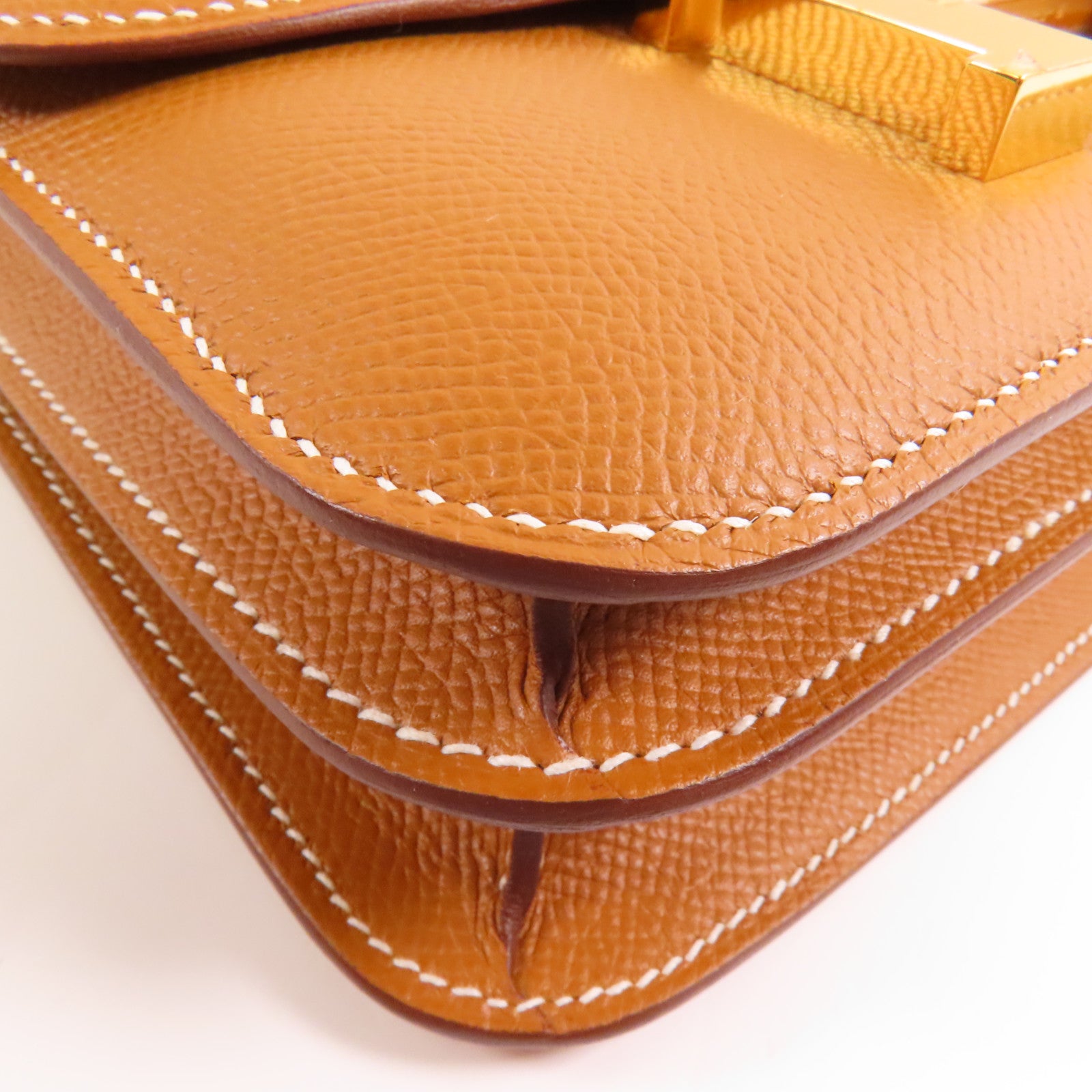 HERMES Epsom皮革Constance Mini金扣肩背袋Gold