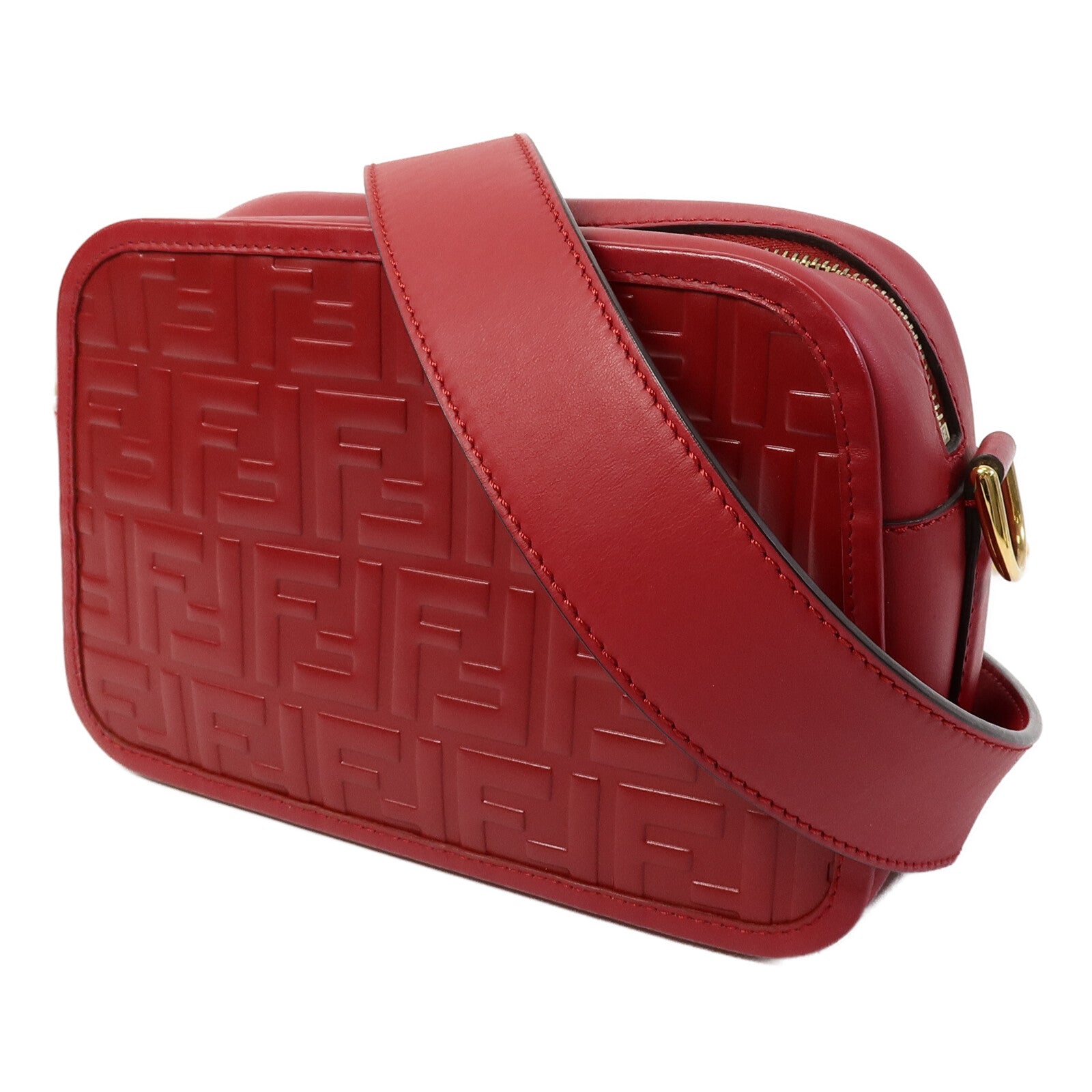 FENDI 牛皮皮革Zucca Camera肩背袋