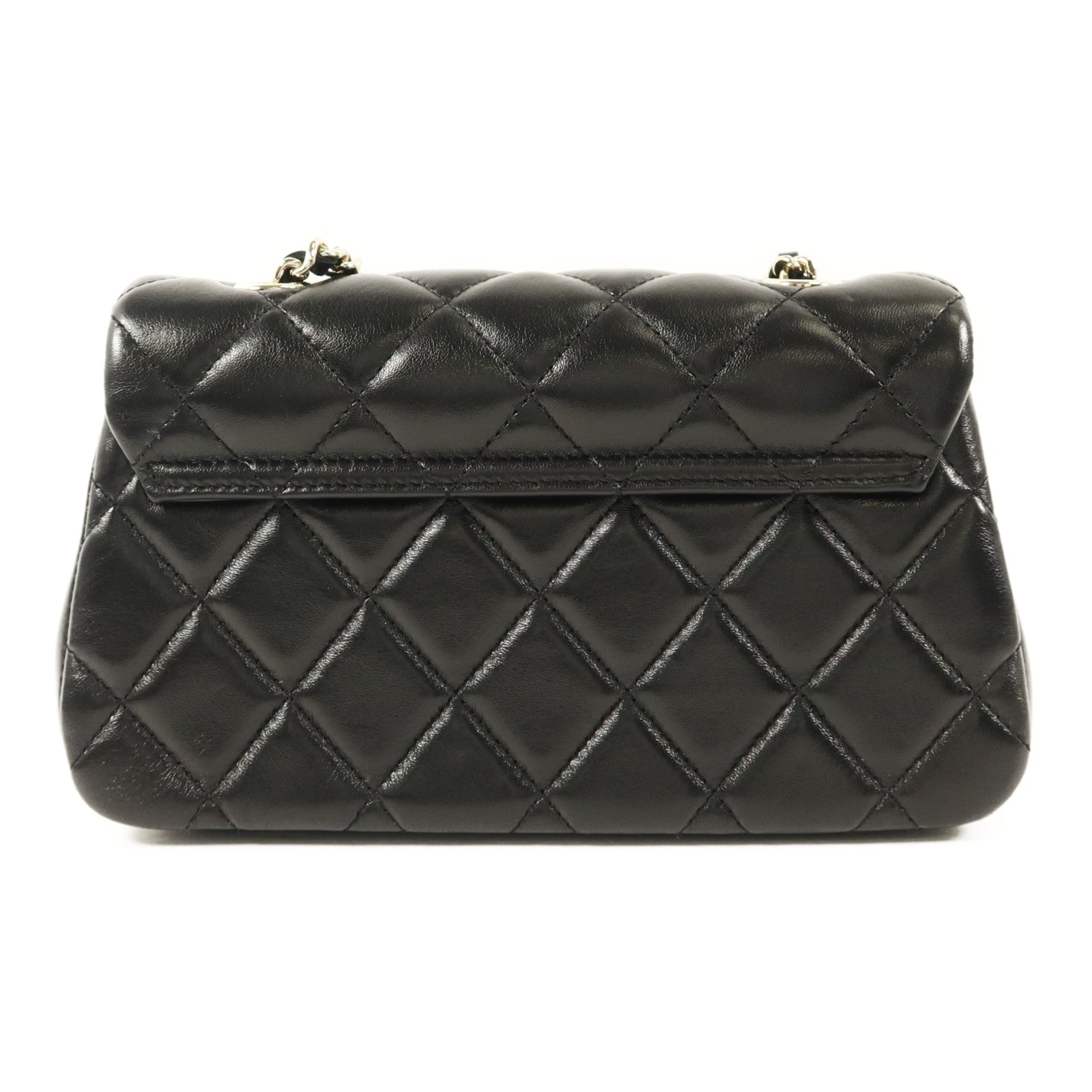 CHANEL 羊皮皮革Mini Flap Bag金扣鏈帶肩背袋