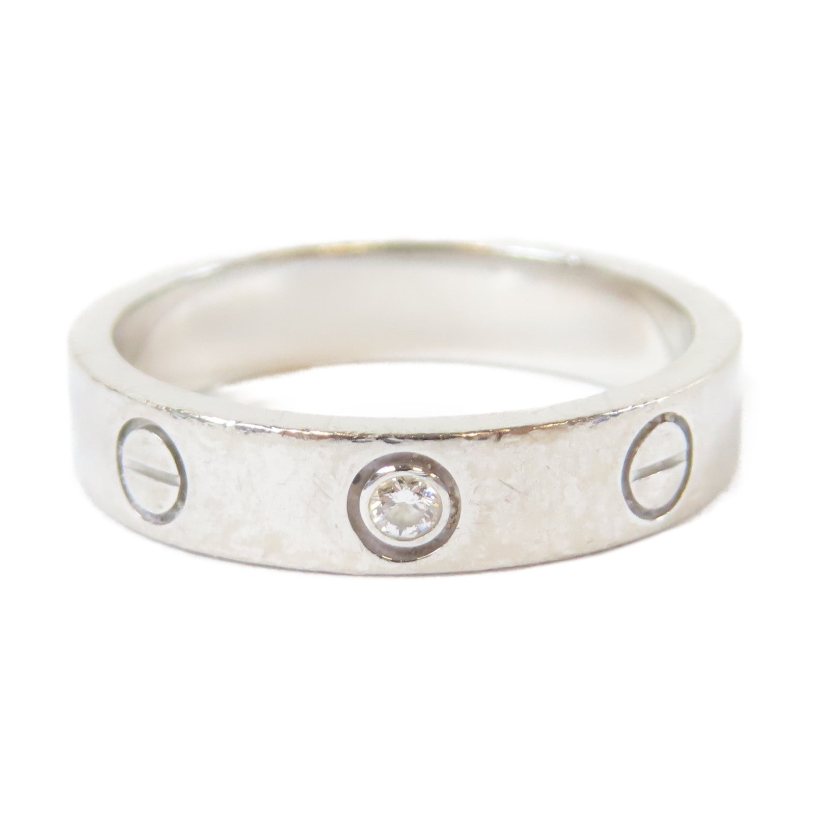 CARTIER 【激減優惠】18K白金Love Wedding Ring 1 Diamond戒指Cartier#16/US#5.25