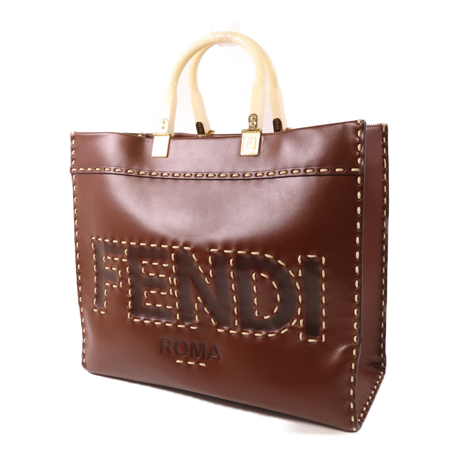 FENDI 牛皮皮革Sunshine Shopping Bag金扣手挽肩背兩用袋