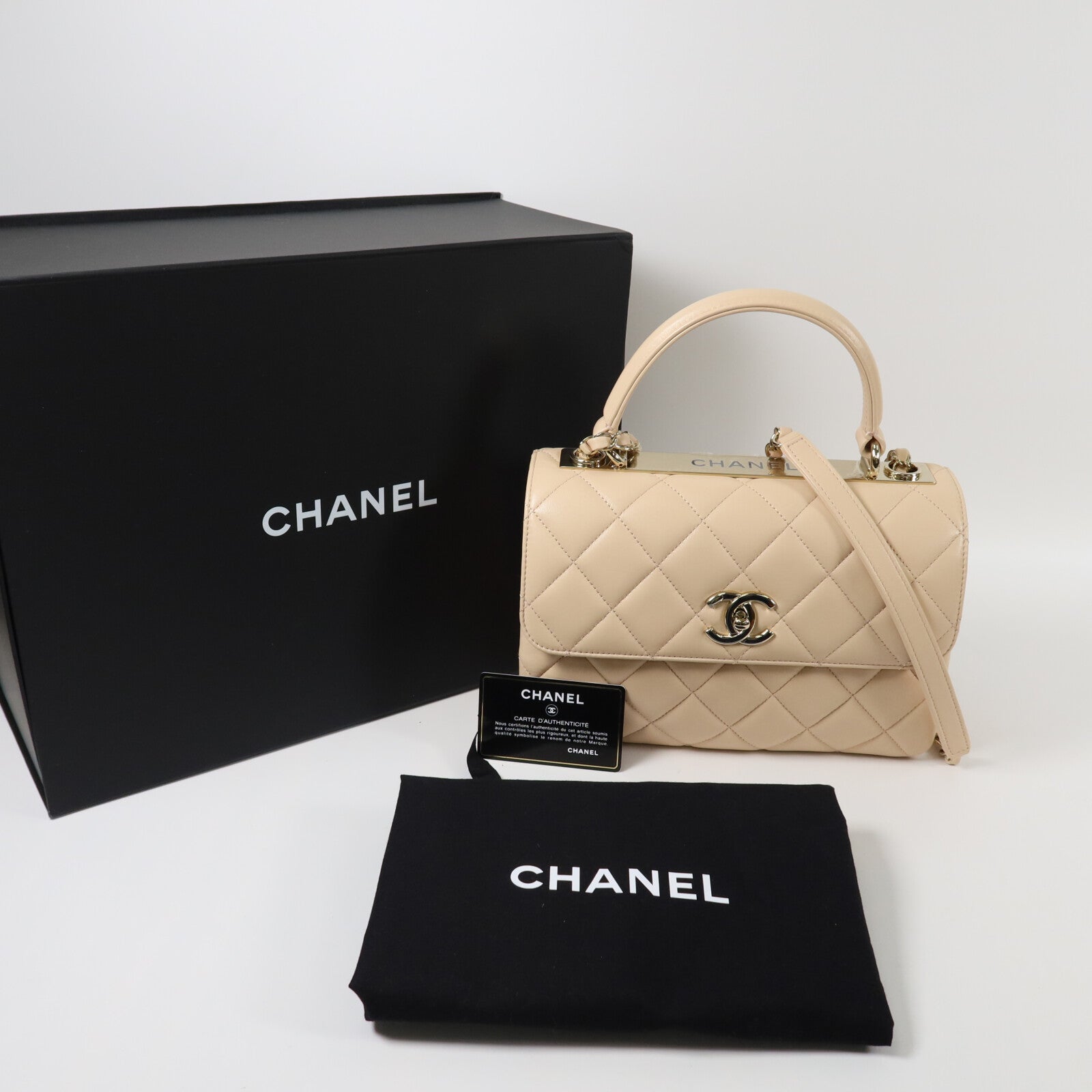 CHANEL 羊皮皮革Trend CC Medium手挽肩背兩用袋
