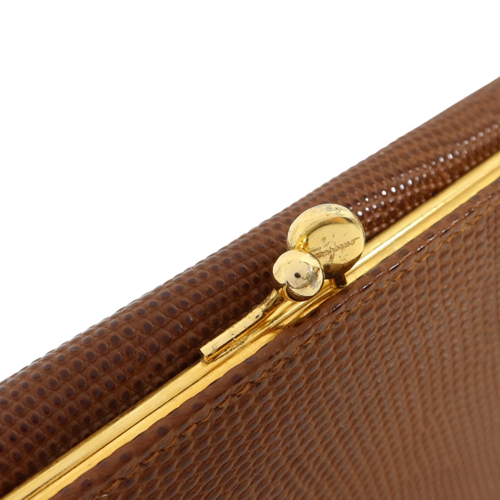 Salvatore Ferragamo 【激減優惠】牛皮皮革Long Wallet金扣長錢包