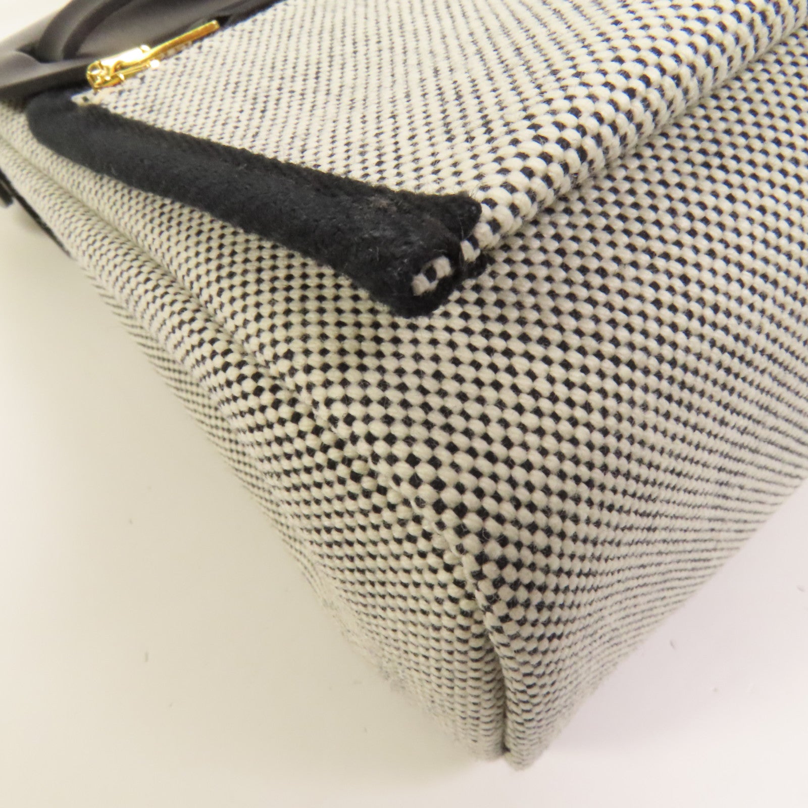 HERMES 帆布Mini Herbag金扣肩背袋