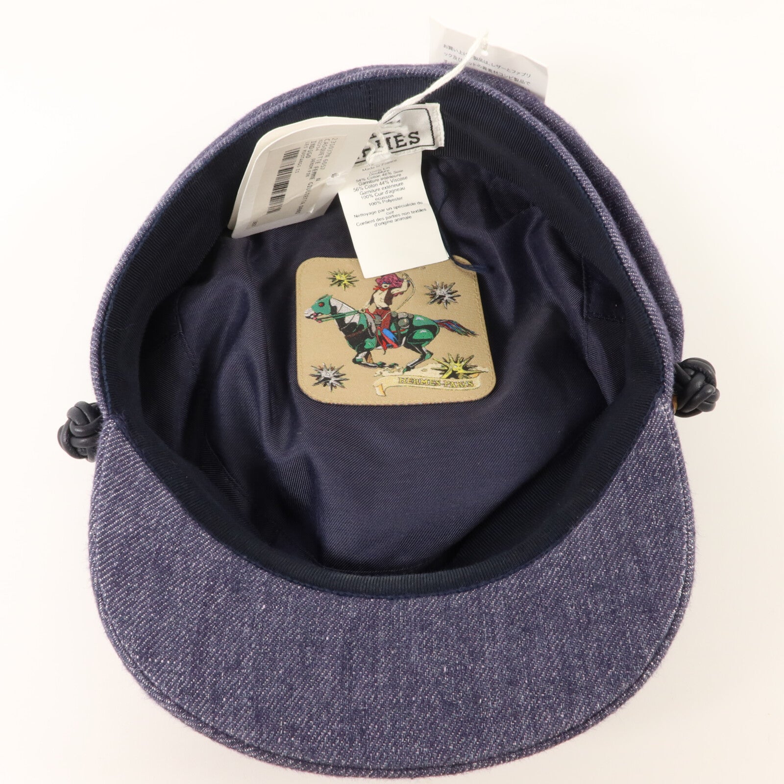 HERMES 牛仔布料Casquette Giulietta Denim Hat (Size57)帽子