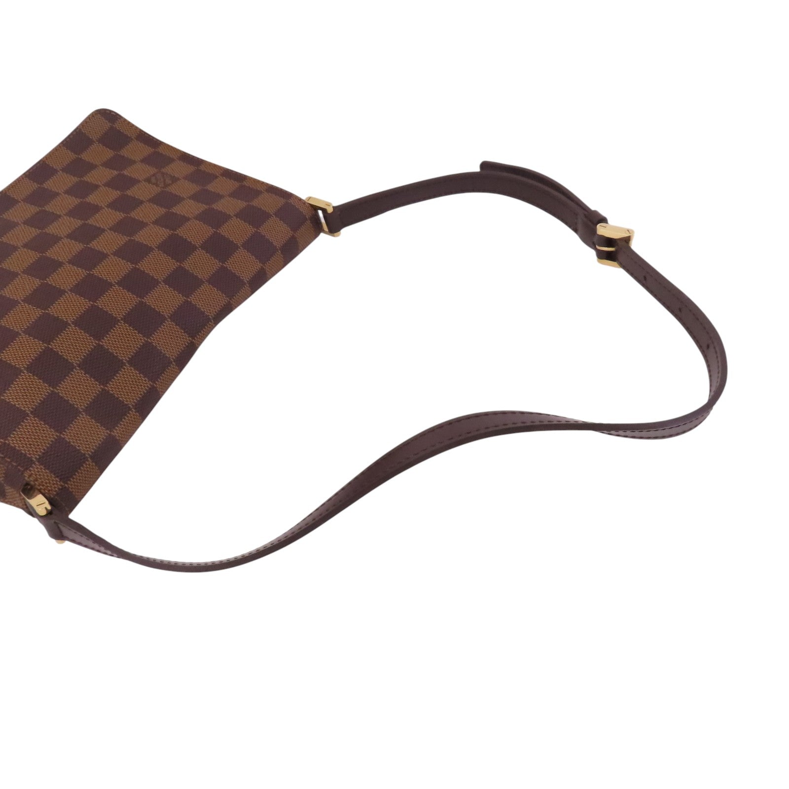 LOUIS VUITTON Damier Ebene Musette Tango金扣肩背袋