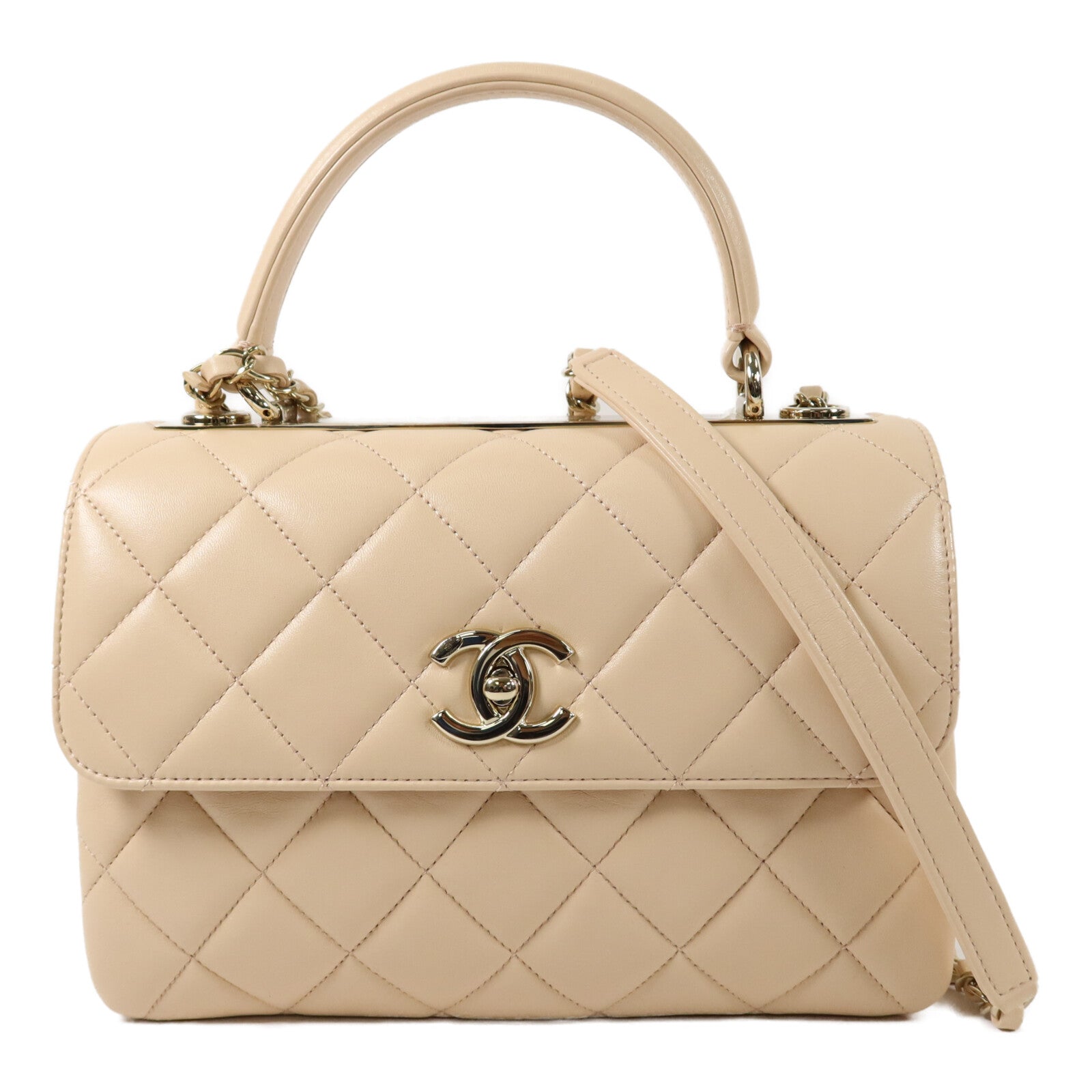 CHANEL 羊皮皮革Trend CC Medium手挽肩背兩用袋