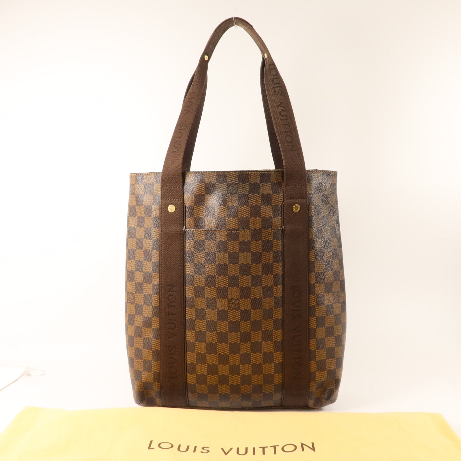 LOUIS VUITTON Damier Beaubourg金扣肩背袋棕色
