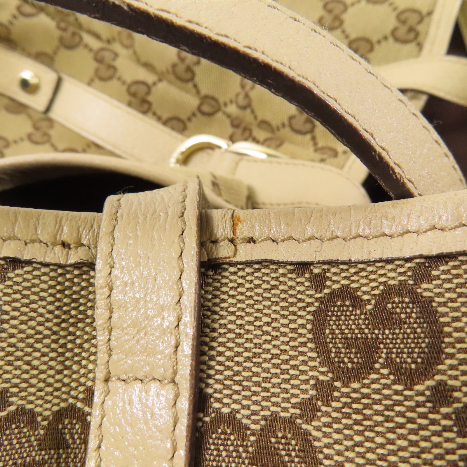 GUCCI 帆布Shoulder Bag金扣肩背袋
