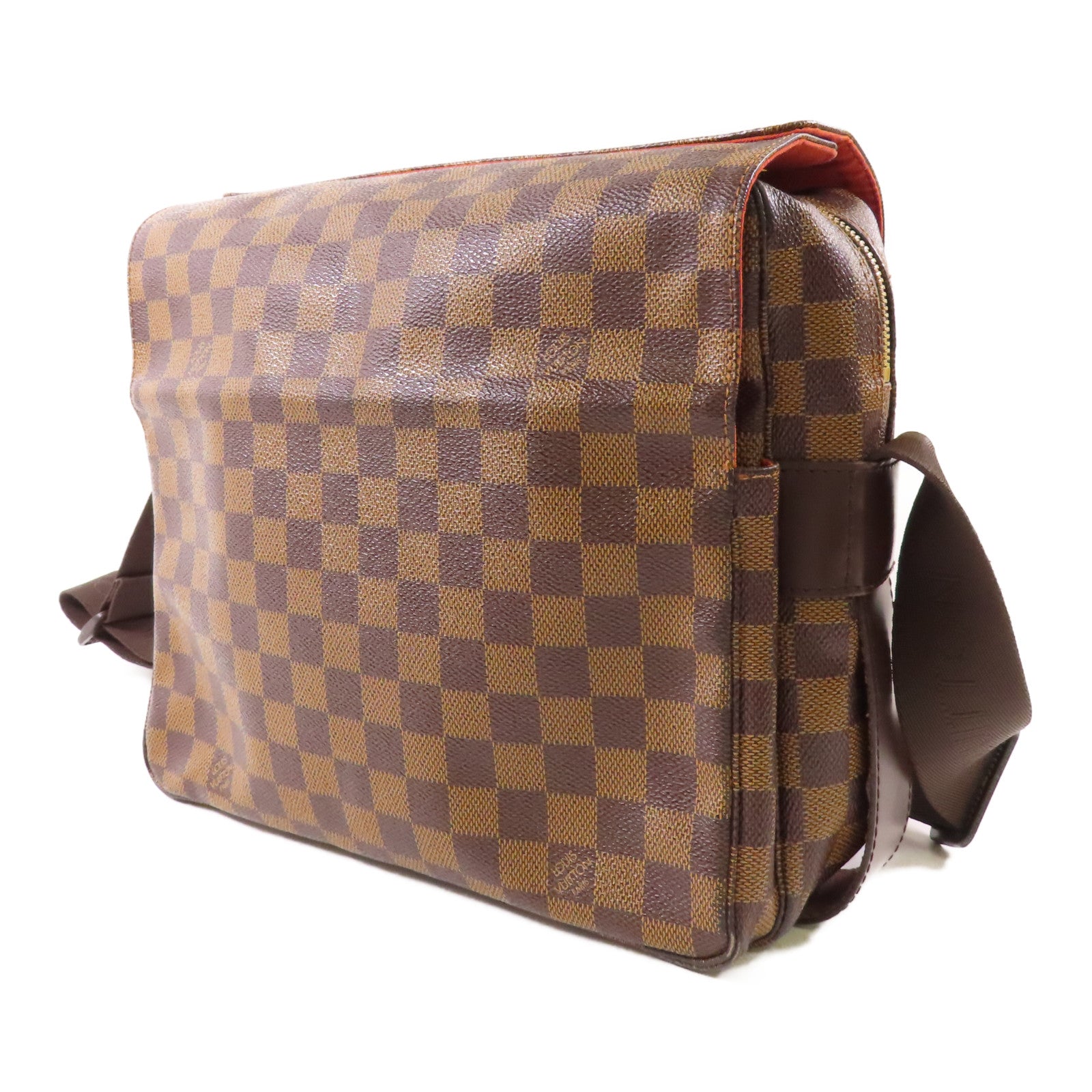 LOUIS VUITTON Damier Naviglio金扣肩背袋棕色