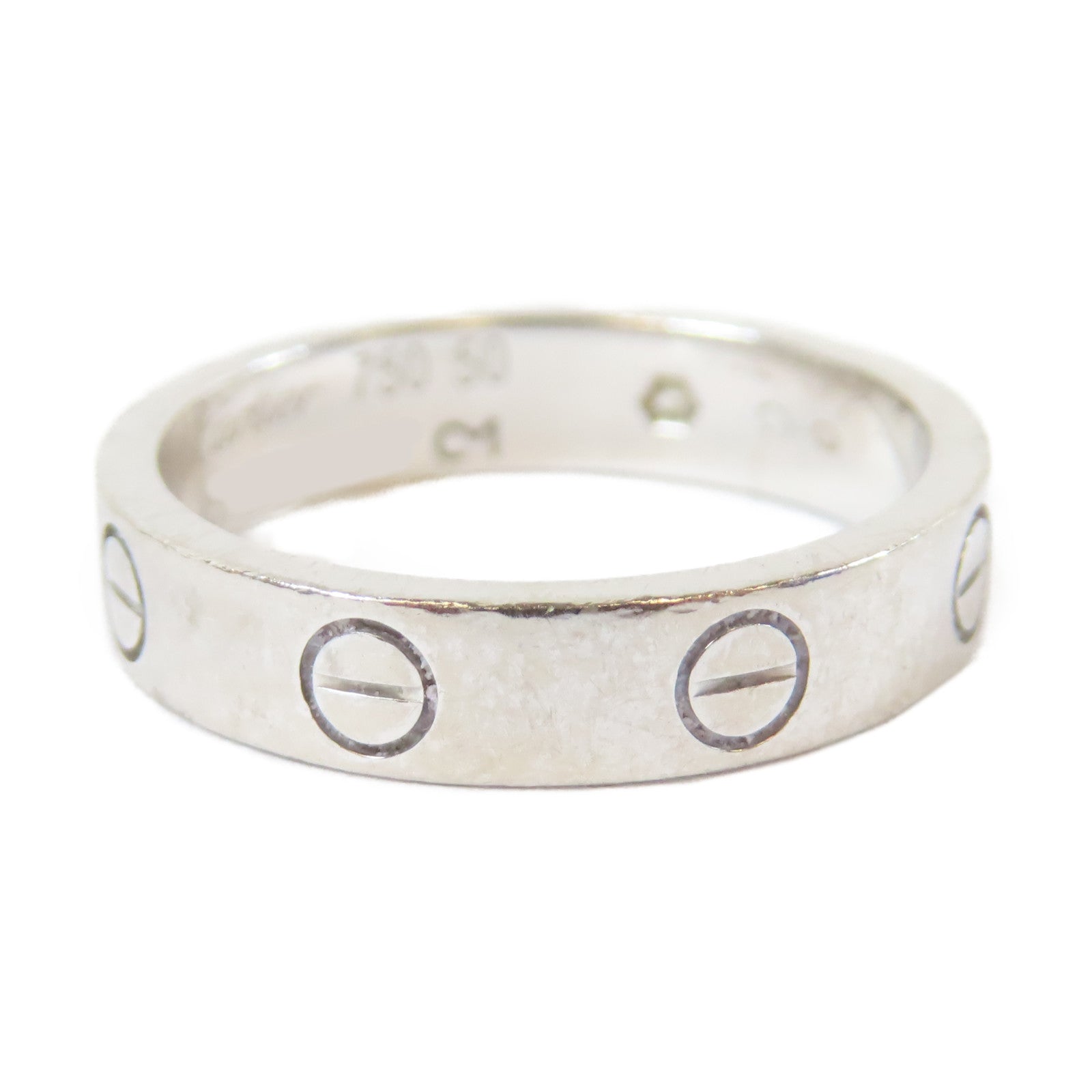 CARTIER 【激減優惠】18K白金Love Wedding Ring 1 Diamond戒指Cartier#16/US#5.25