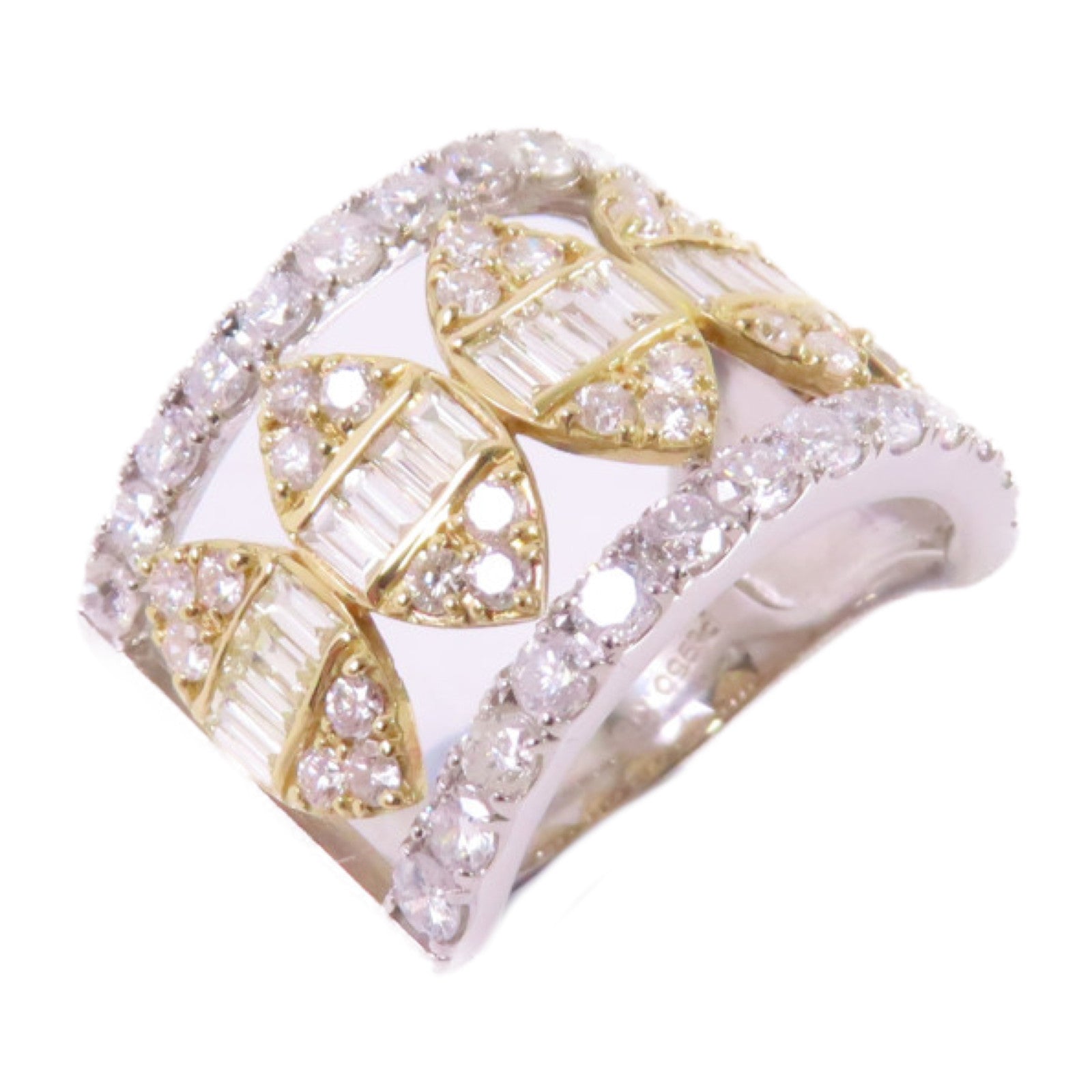 JEWELRY PT950鉑金/18K黃金/2.00ct鑽石Diamond Ring戒指US#6.25