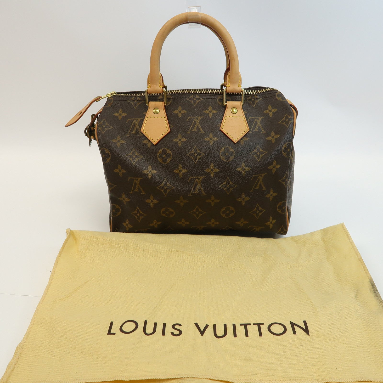 LOUIS VUITTON Monogram Speedy 25金扣手挽袋啡色