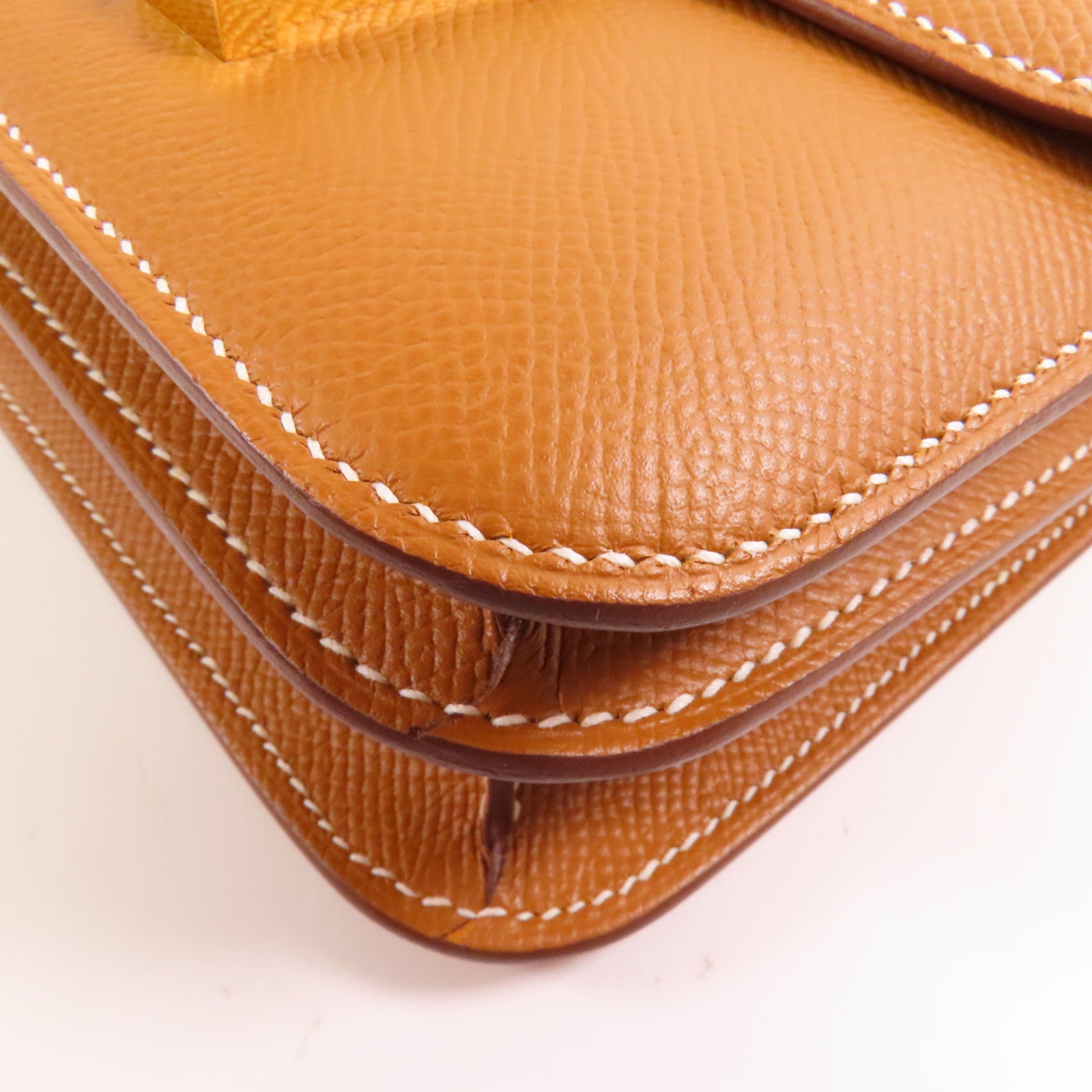 HERMES Epsom皮革Constance Mini金扣肩背袋Gold