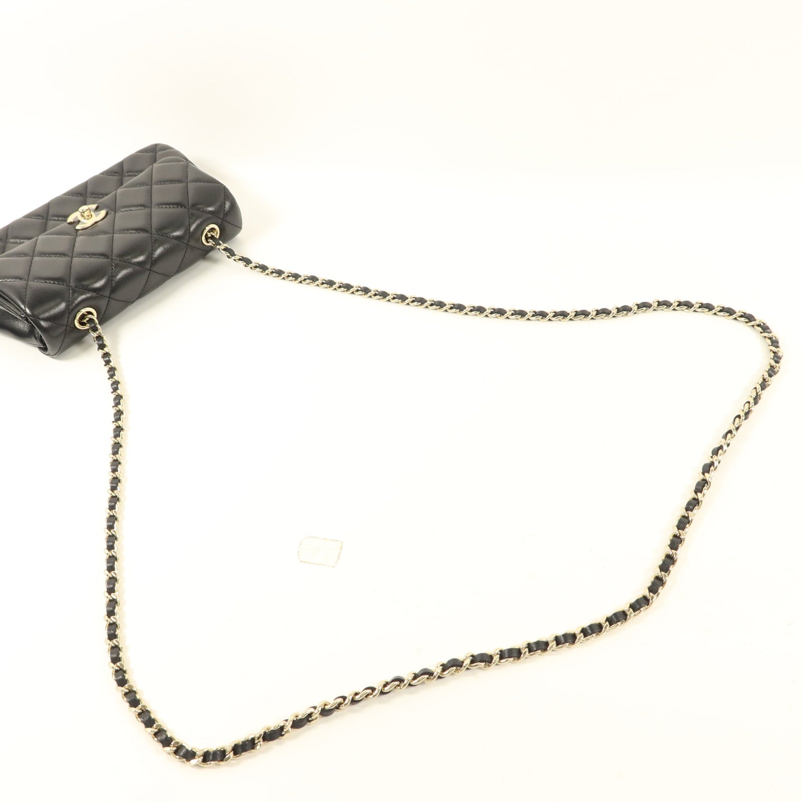 CHANEL 羊皮皮革Mini Flap Bag金扣鏈帶肩背袋