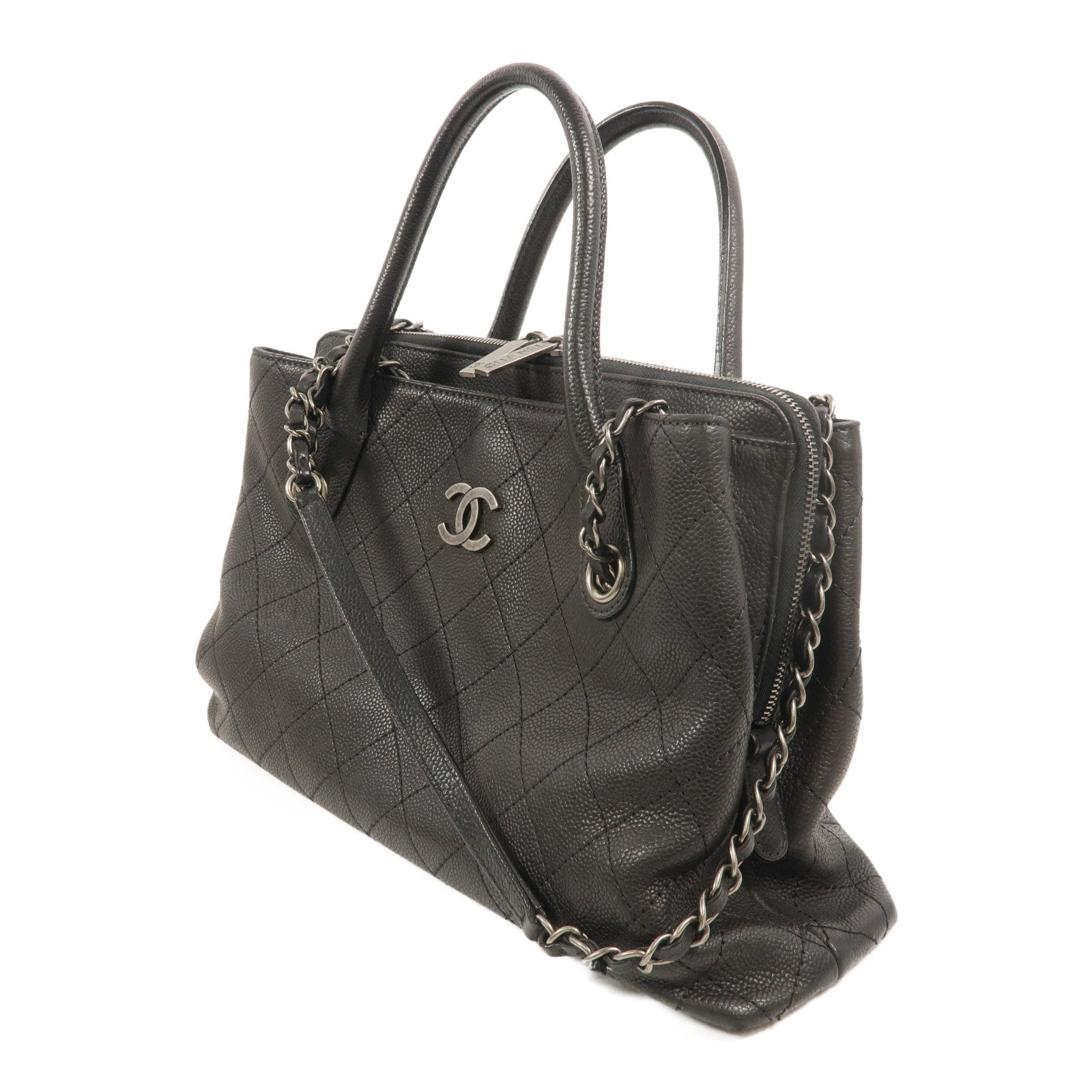 CHANEL 牛皮皮革Chain Shoulder手挽肩背兩用袋