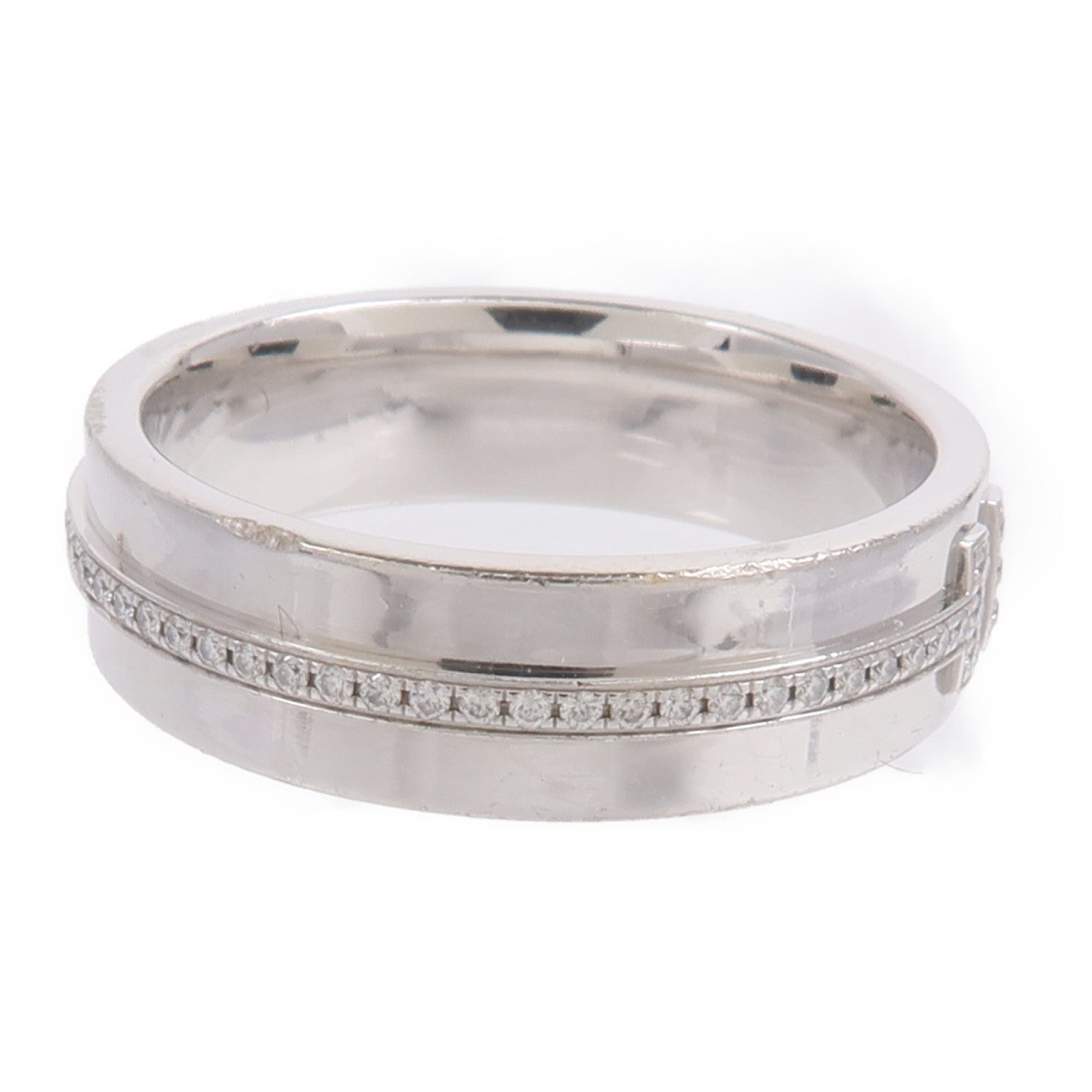 TIFFANY＆CO 18K白金T Wide Diamond Ring鑽石戒指