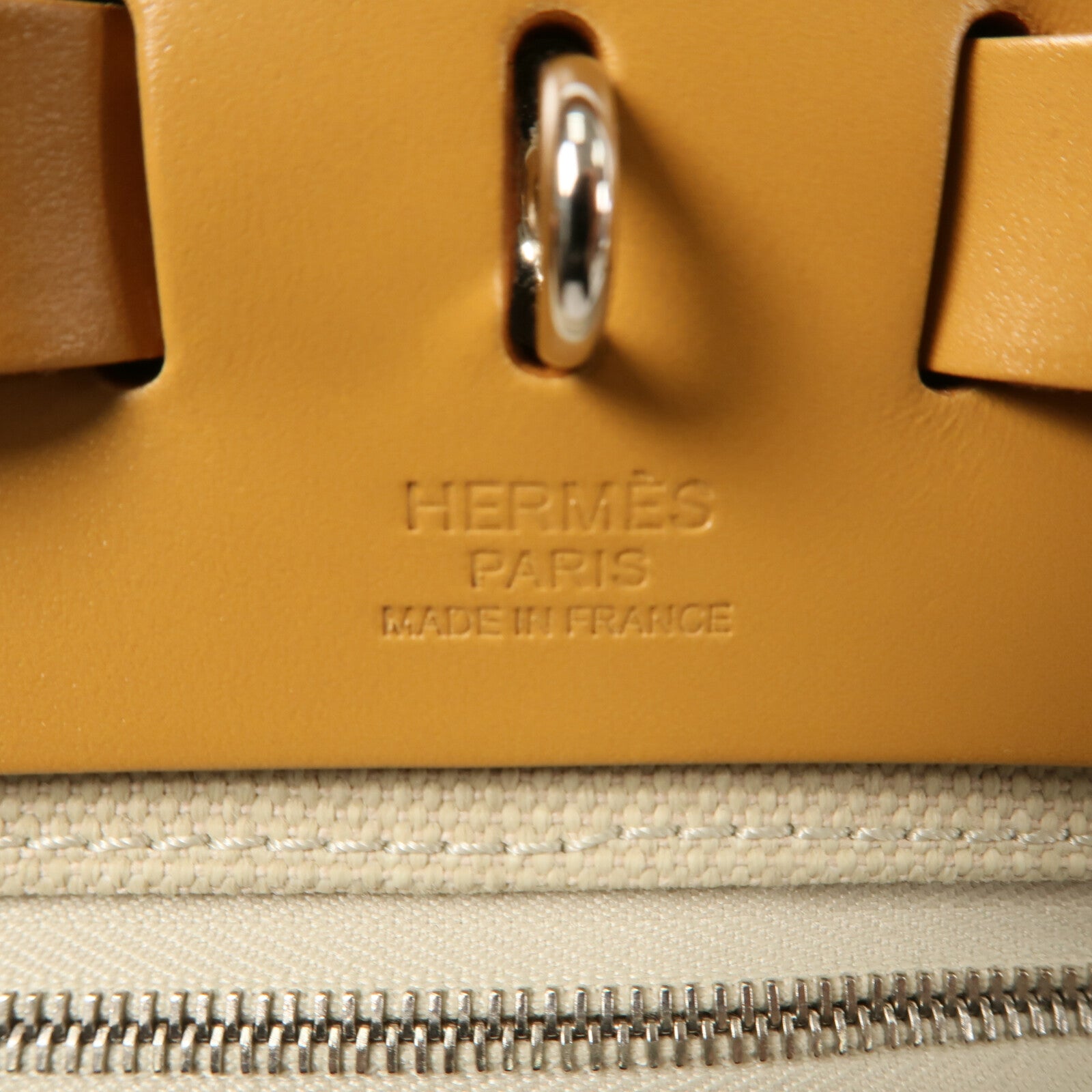 HERMES Toile H帆布Herbag PM手挽肩背兩用袋Beton/Fauve