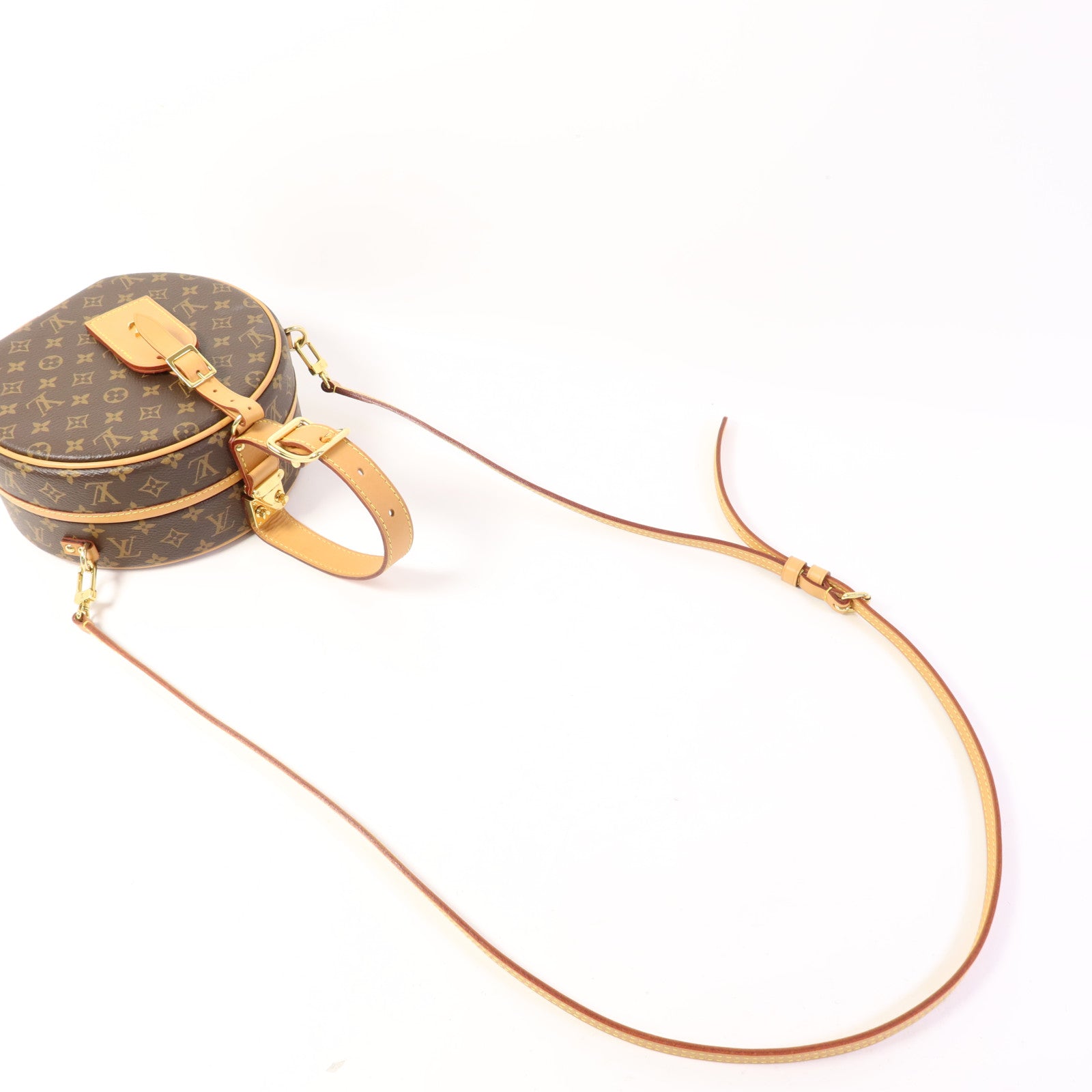 LOUIS VUITTON Monogram Petite Boite Chapeau金扣手挽肩背兩用袋
