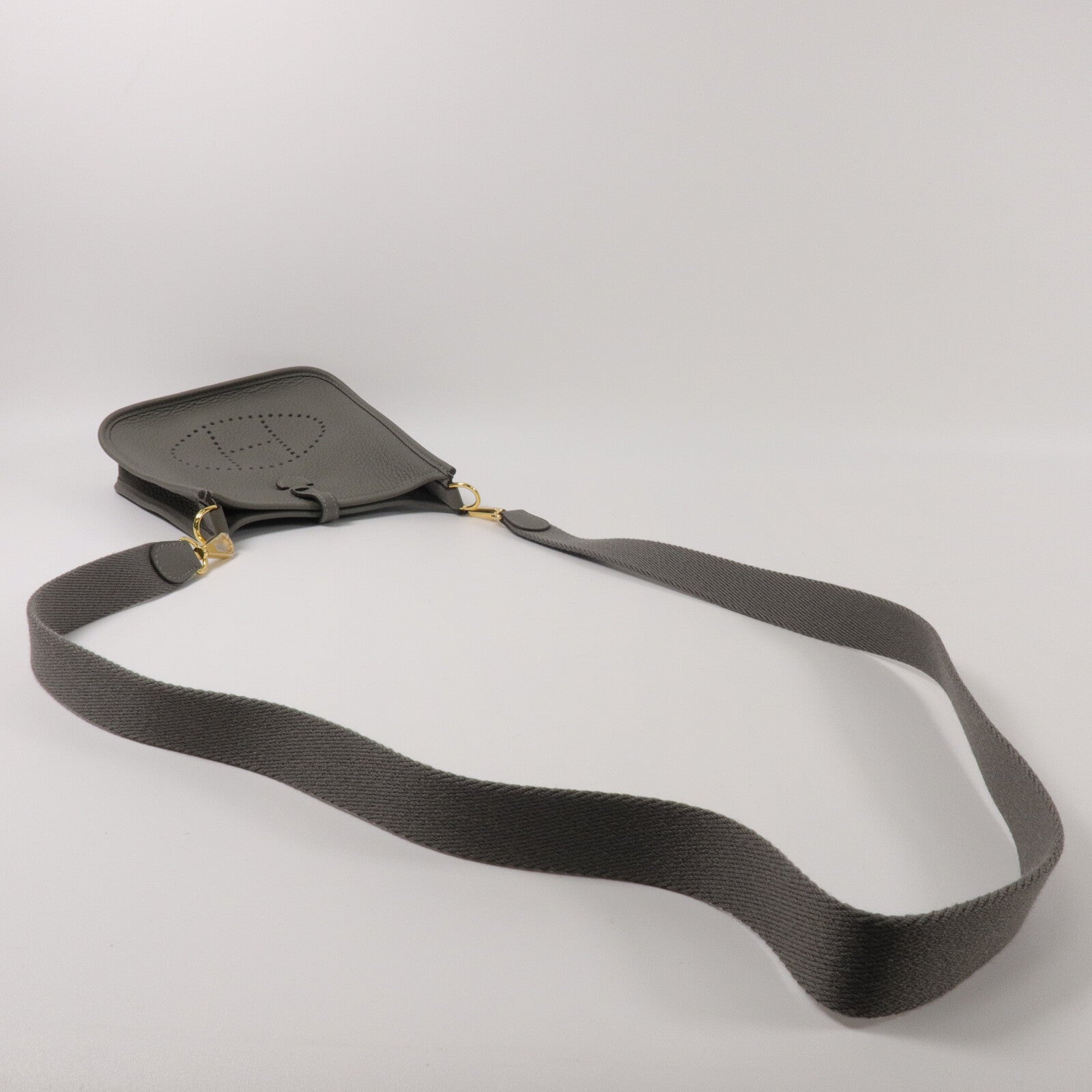 HERMES Clemence皮革Evelyne TPM肩背袋Gris Meyer