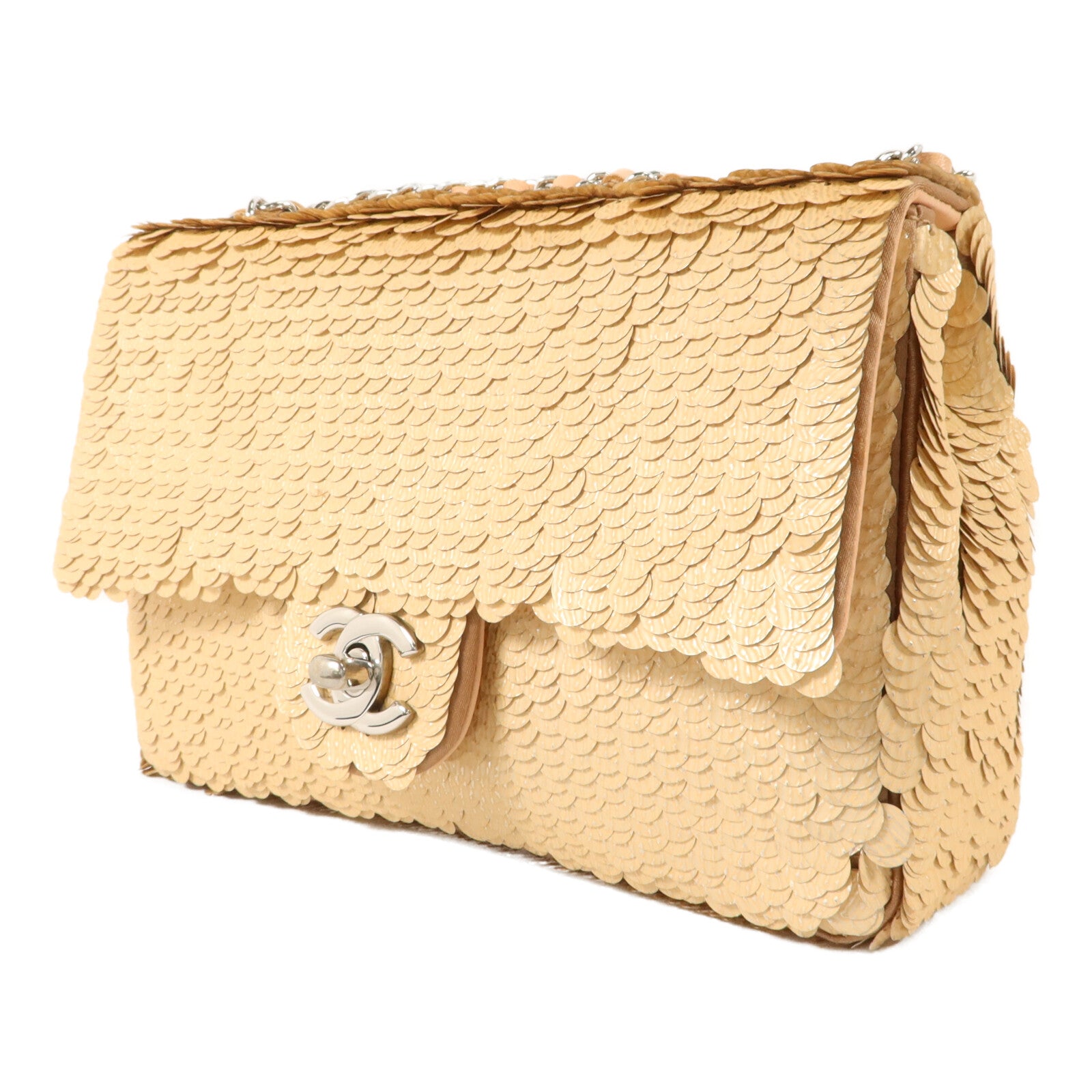 CHANEL 珠片Chain Shoulder鏈帶肩背袋