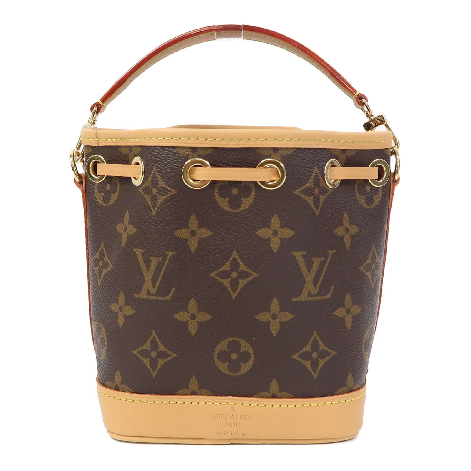 LOUIS VUITTON Monogram Nano Noe金扣手挽肩背兩用袋啡色