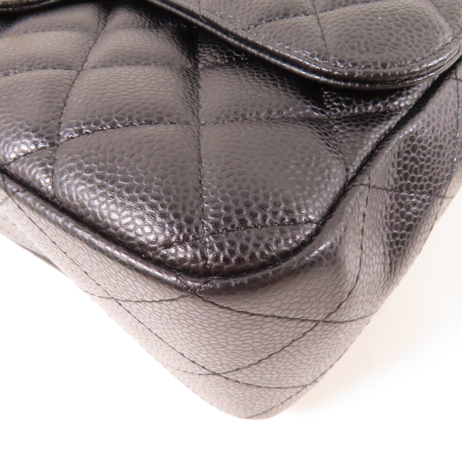 CHANEL 【激減優惠】菱格Caviar皮革Classic Jumbo Single Flap金扣鏈帶肩背袋黒色