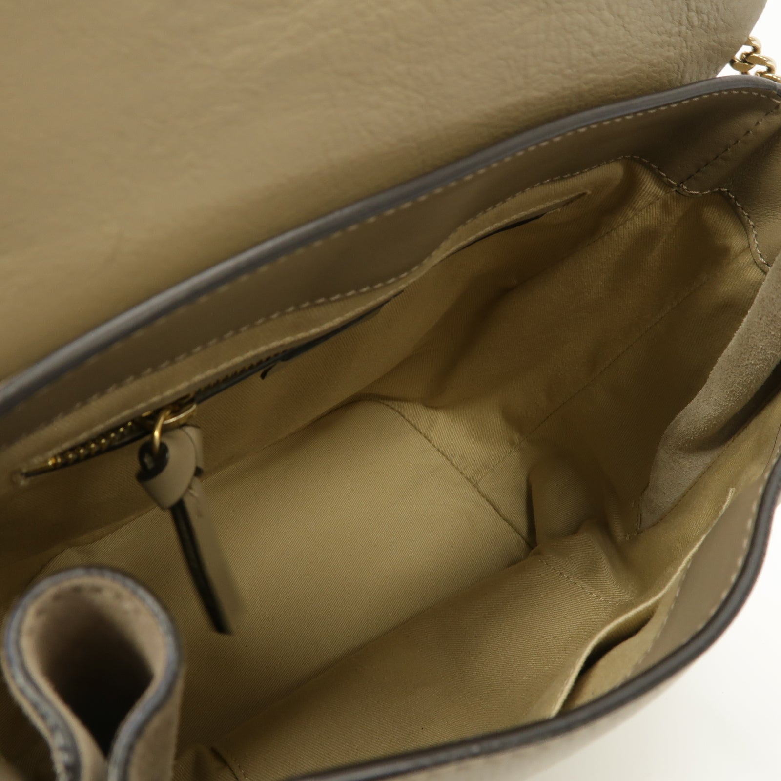 Chloe 牛皮皮革/麂皮皮革Case A Dos Rucksack金扣背包灰色