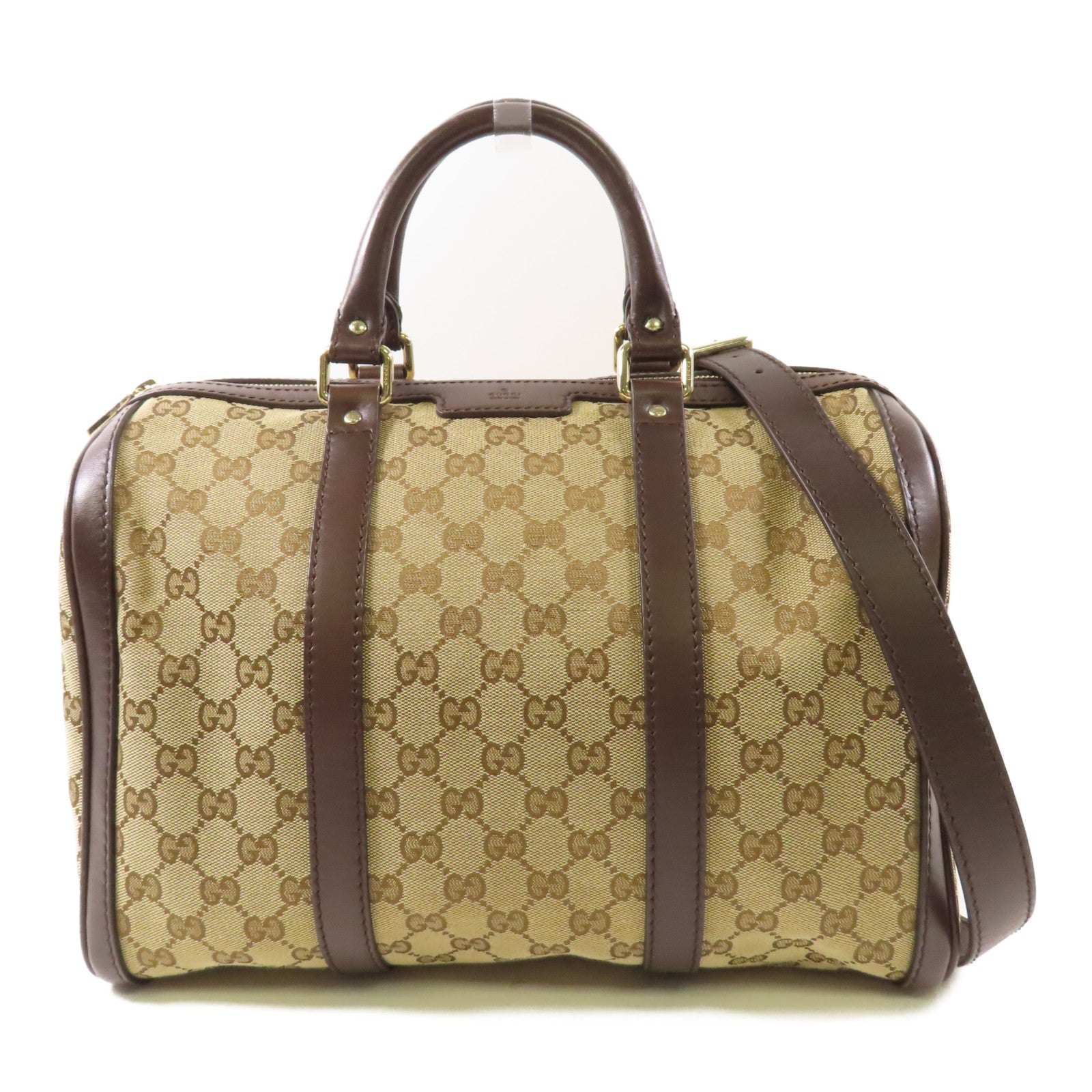 GUCCI 帆布2 Way Shoulder Boston金扣手挽肩背兩用袋