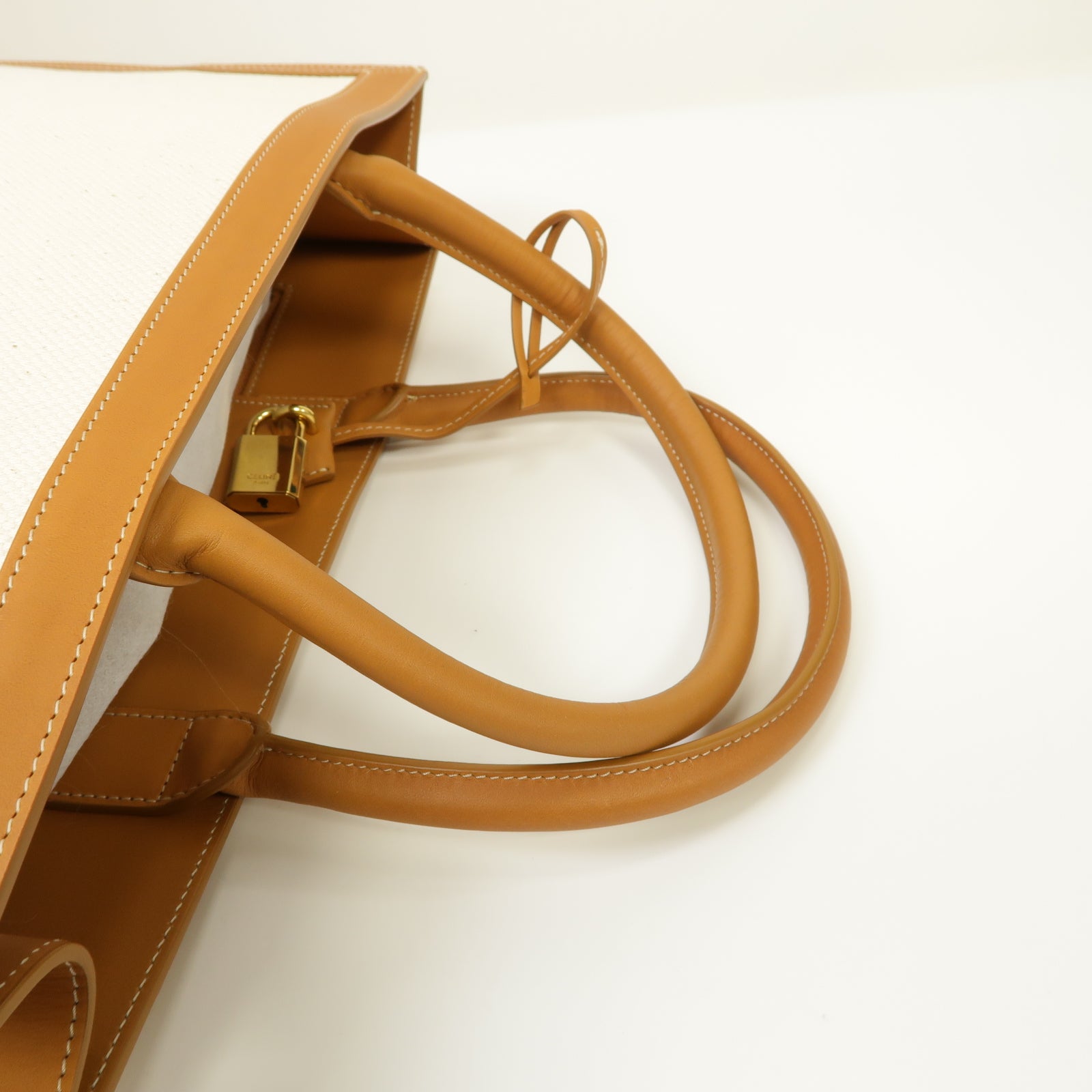 CELINE 【激減優惠】帆布Large Vertical Bag金扣手挽袋白色