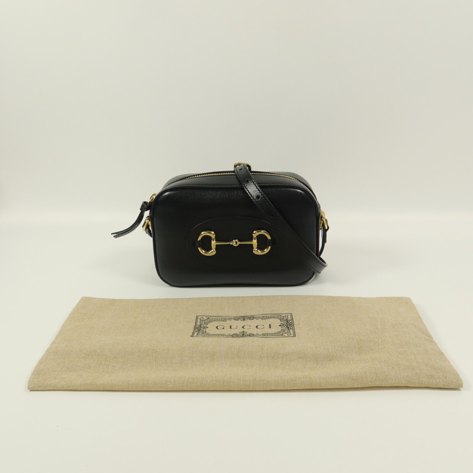 GUCCI 牛皮皮革Horsebit 1955 Small Shoulder肩背袋
