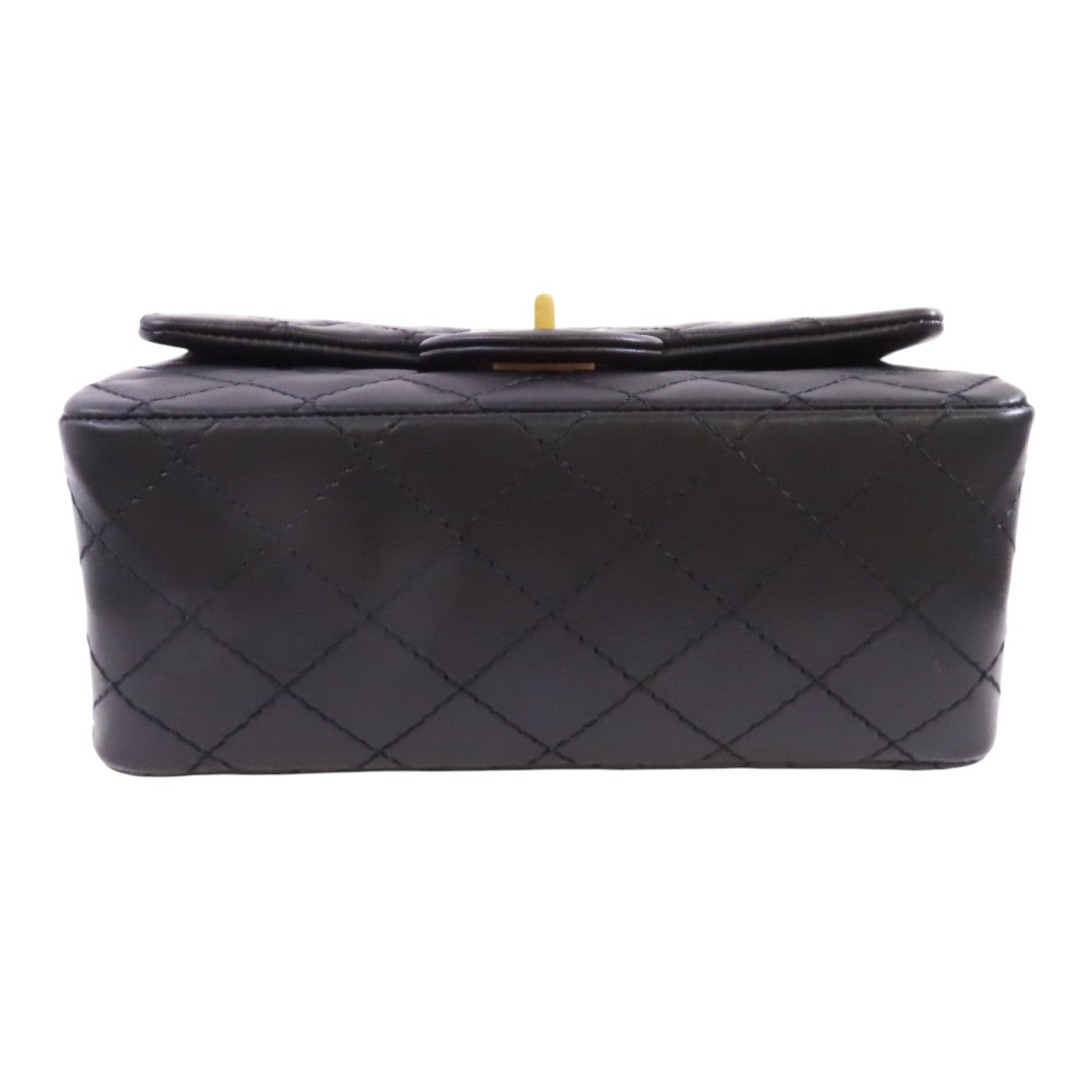 CHANEL 牛皮皮革2.55 Mini Classis Chain Shoulder Bag金扣鏈帶肩背袋