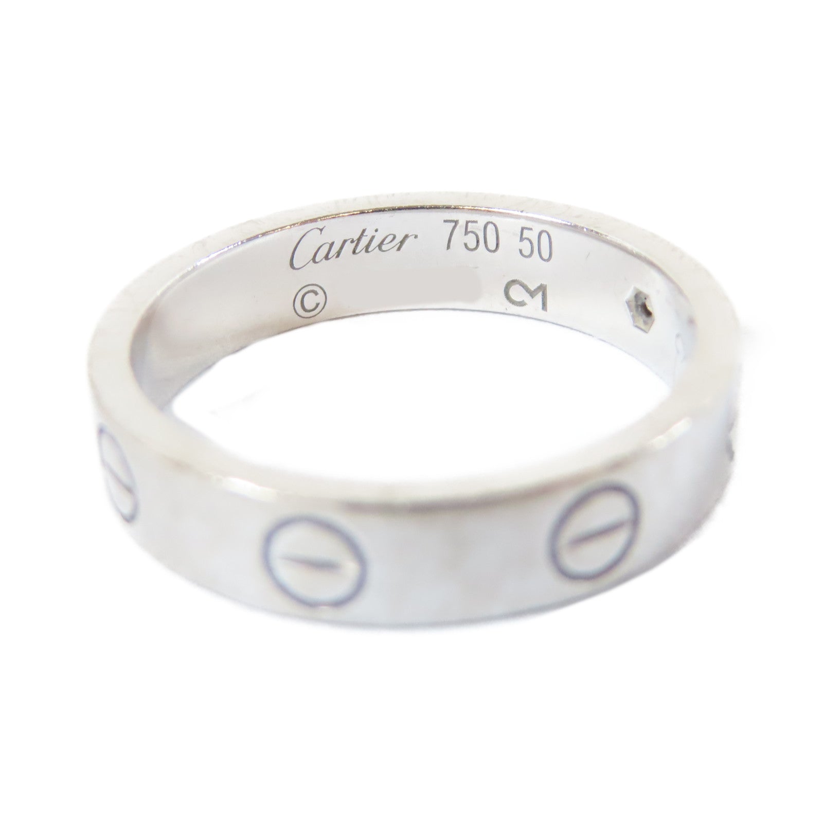 CARTIER 【激減優惠】18K白金Love Wedding Ring 1 Diamond戒指Cartier#16/US#5.25