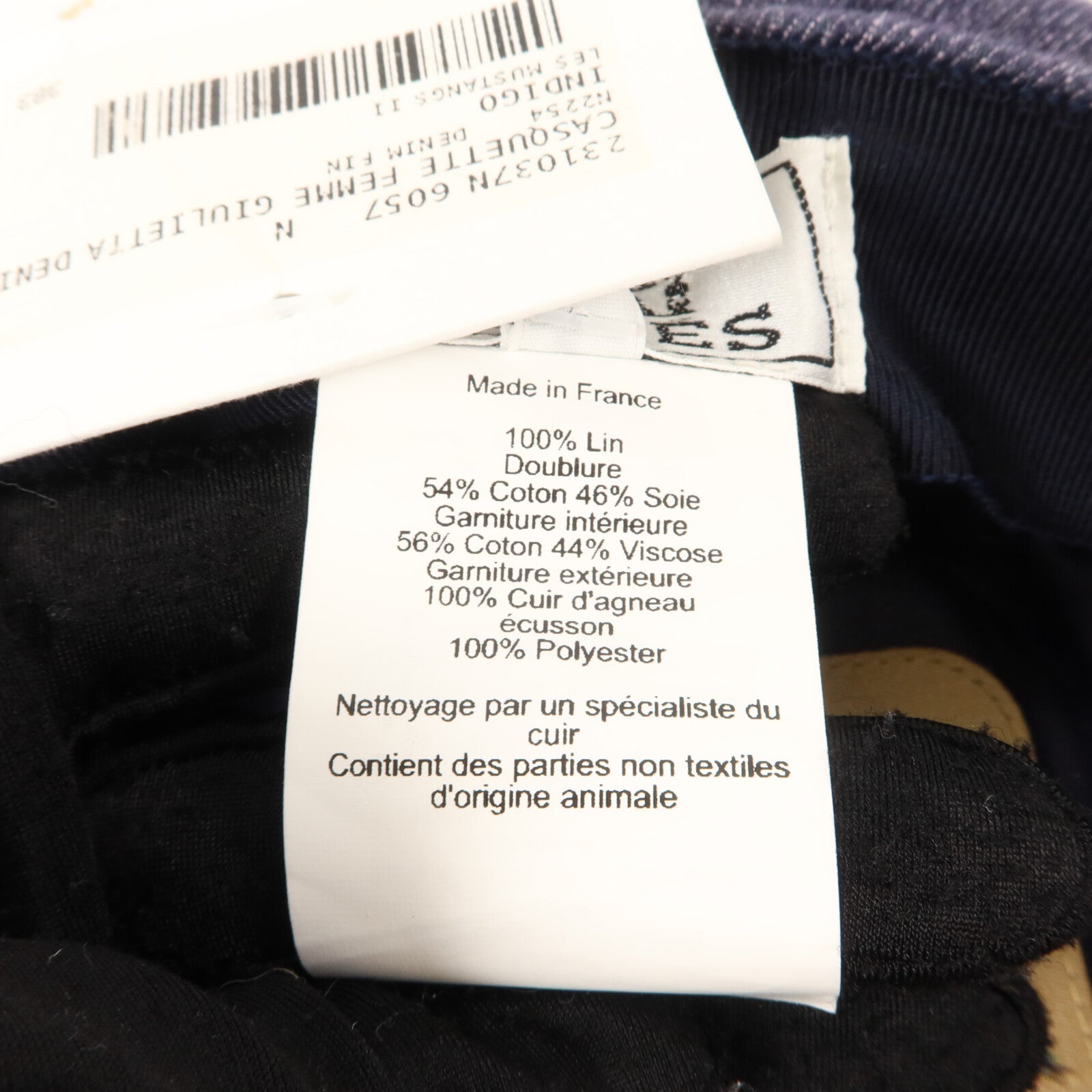 HERMES 牛仔布料Casquette Giulietta Denim Hat (Size57)帽子