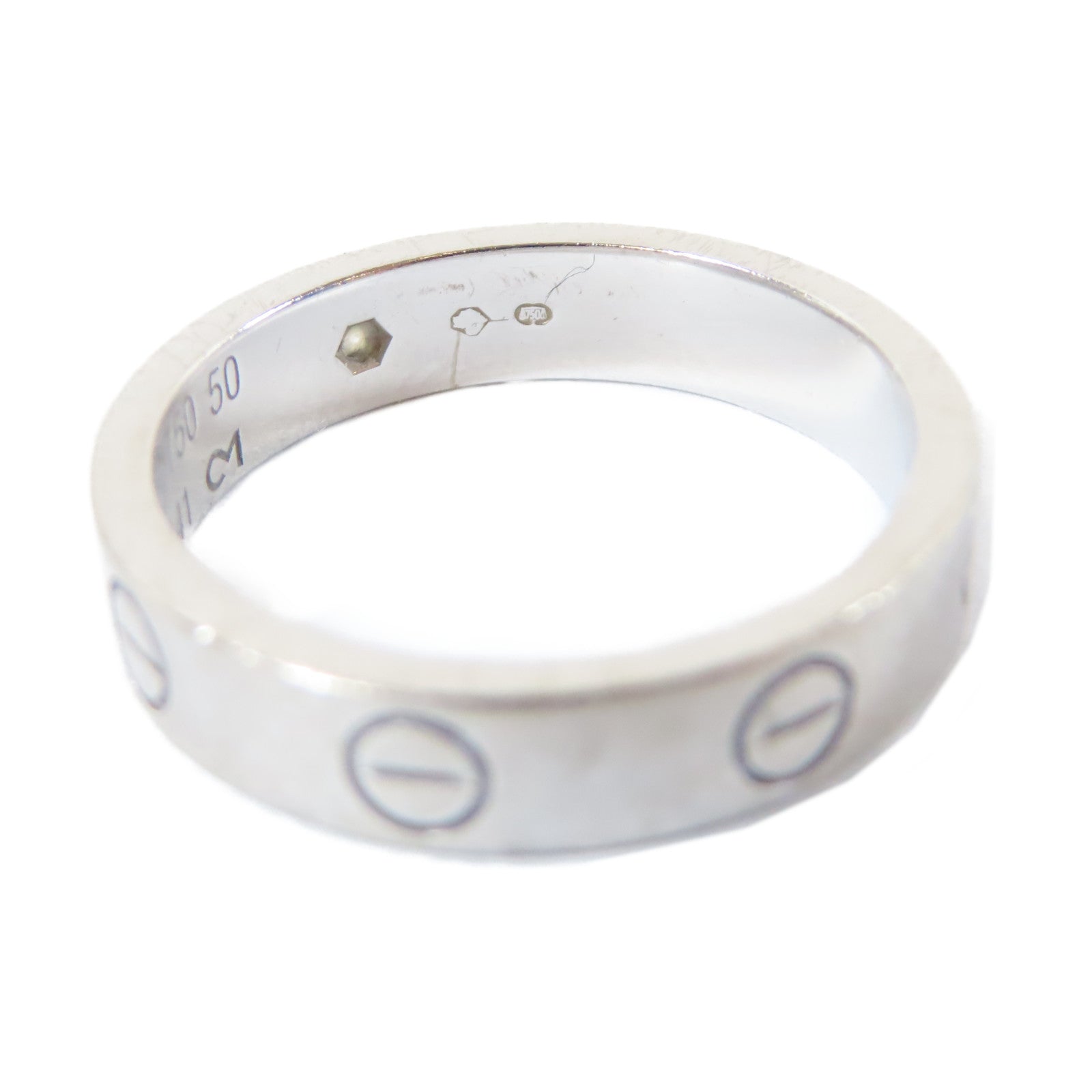 CARTIER 【激減優惠】18K白金Love Wedding Ring 1 Diamond戒指Cartier#16/US#5.25