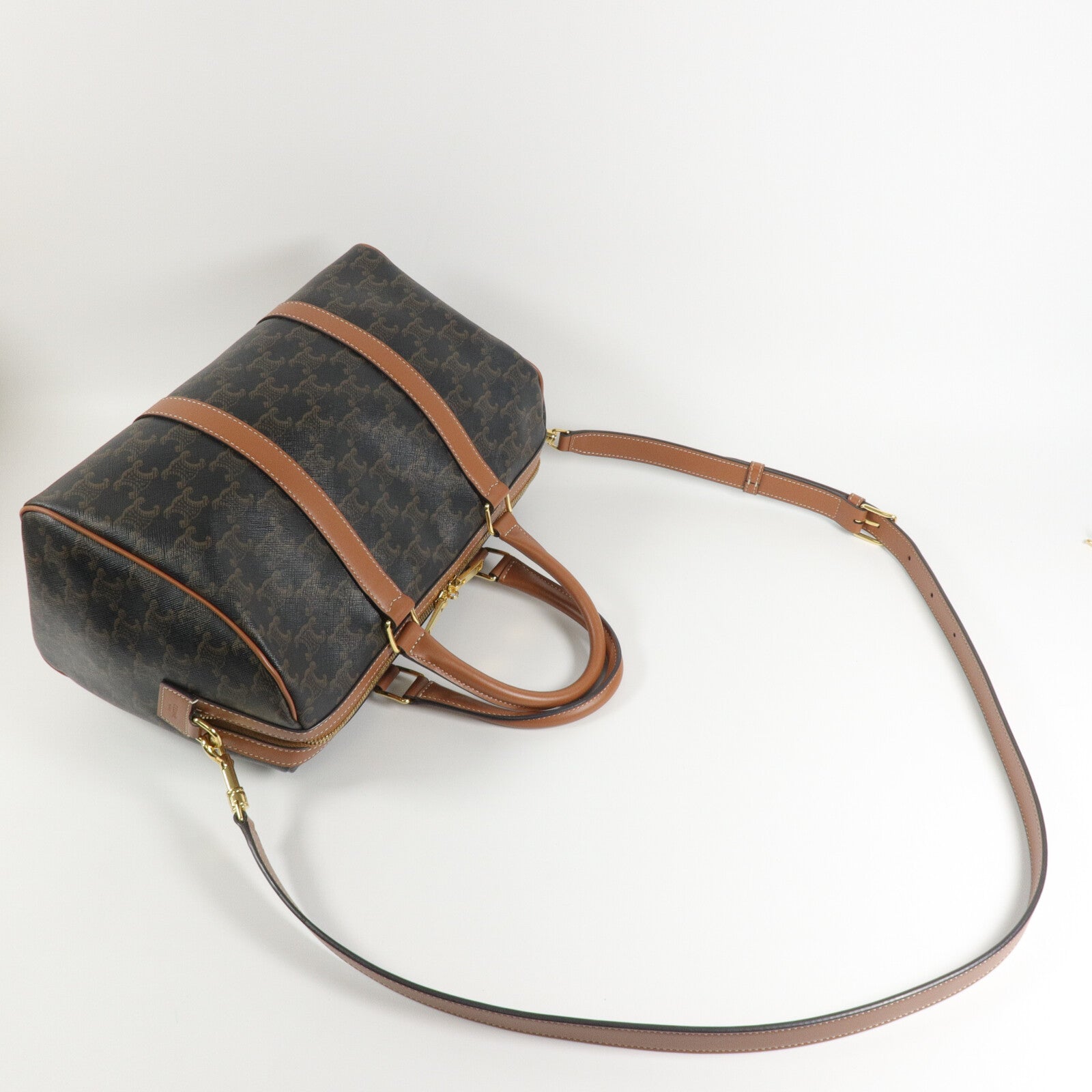 CELINE 塗層帆布2 Way Shoulder Boston手挽肩背兩用袋