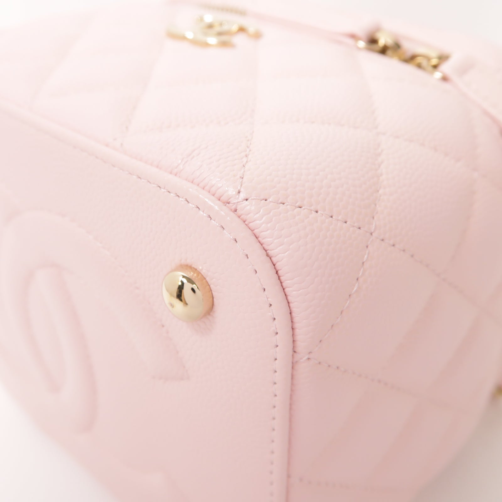 CHANEL 菱格Caviar皮革2 Way Shoulder金扣肩背袋粉紅色