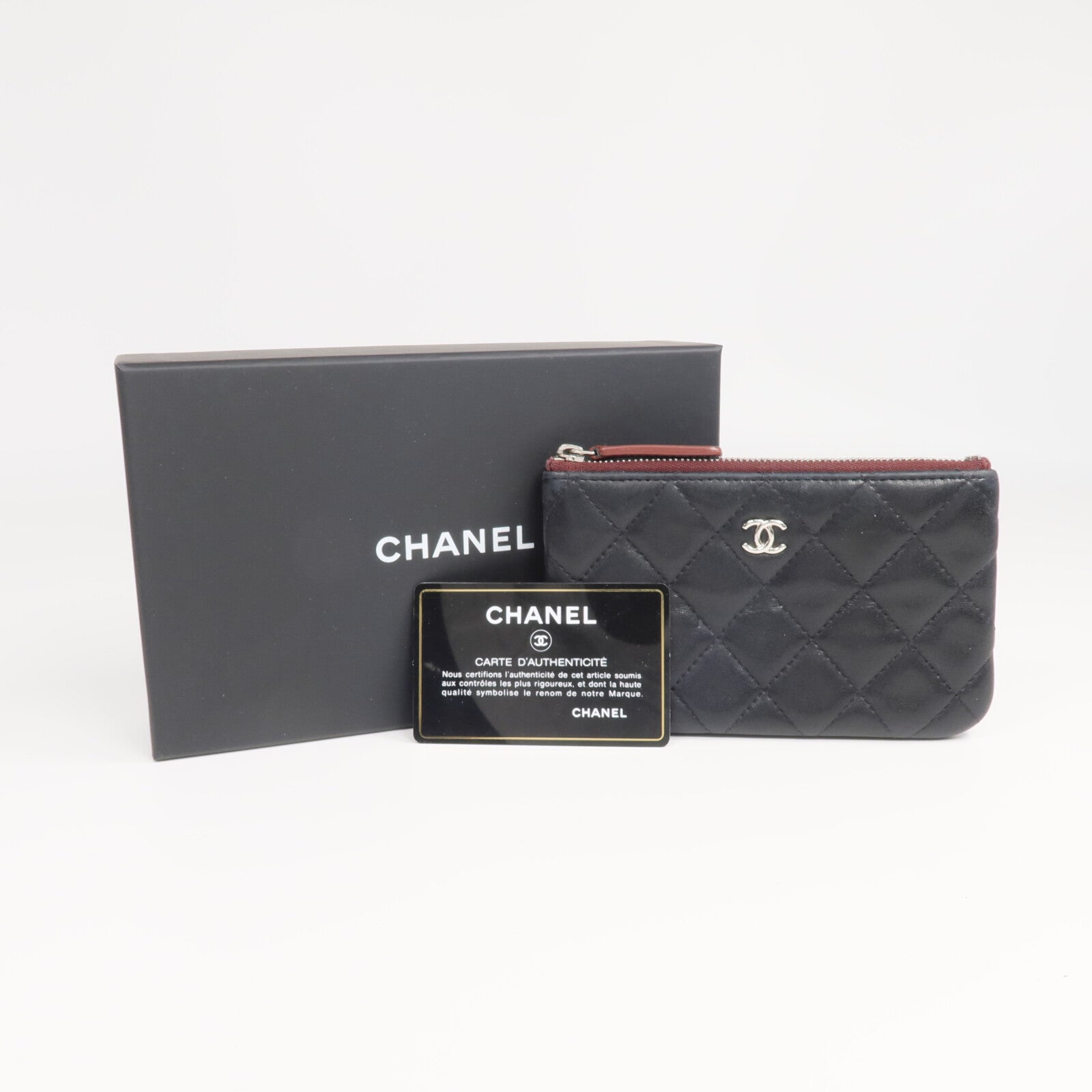 CHANEL 【激減優惠】羊皮皮革Mini Pouch銀扣手拿包