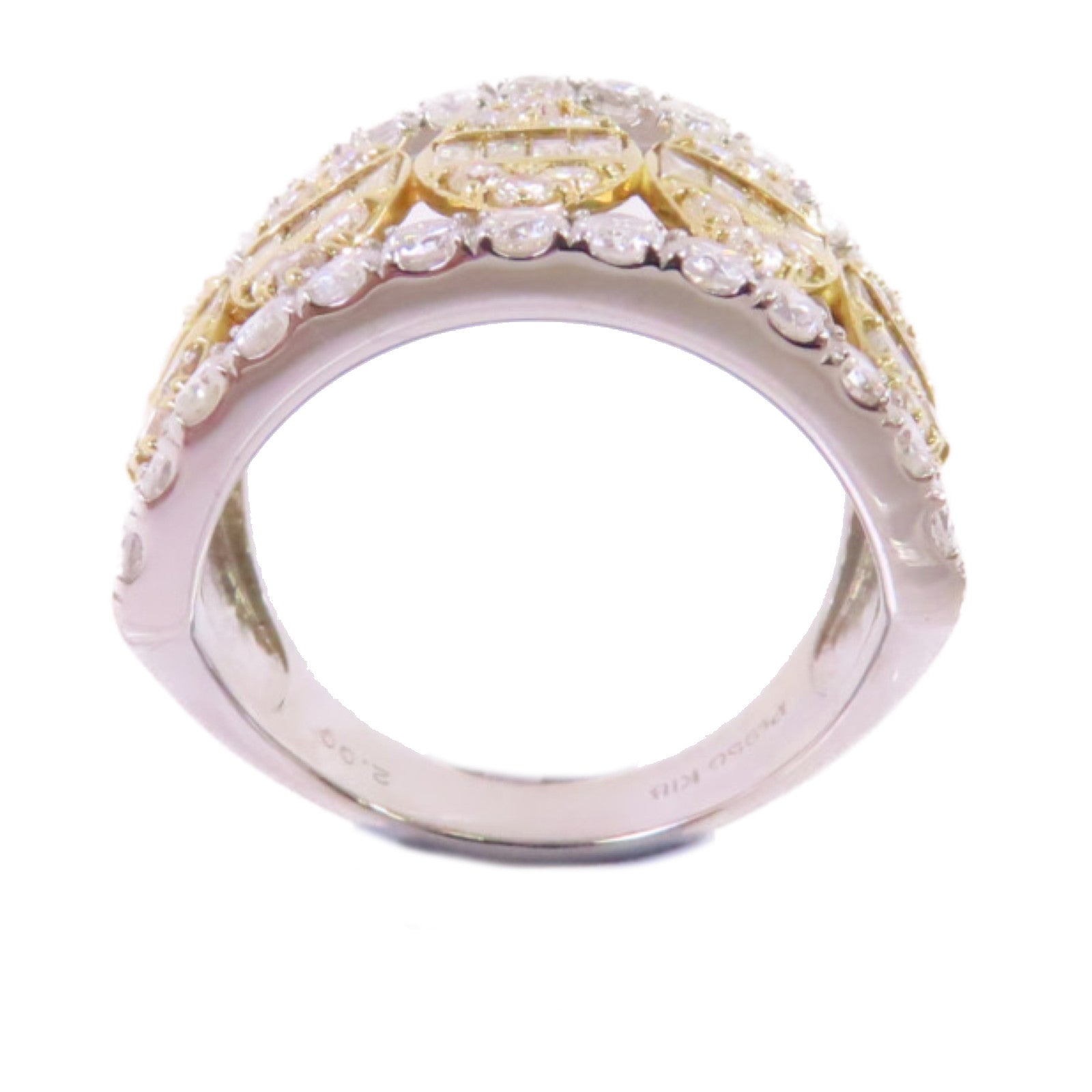 JEWELRY PT950鉑金/18K黃金/2.00ct鑽石Diamond Ring戒指US#6.25