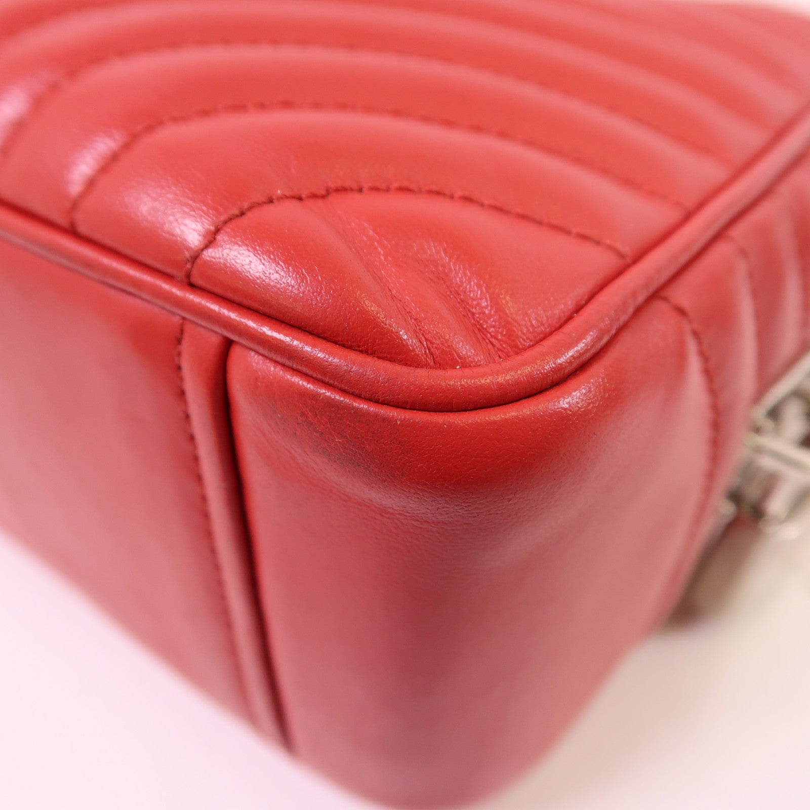 PRADA 羊皮皮革2 Way Shoulder銀扣手挽肩背兩用袋