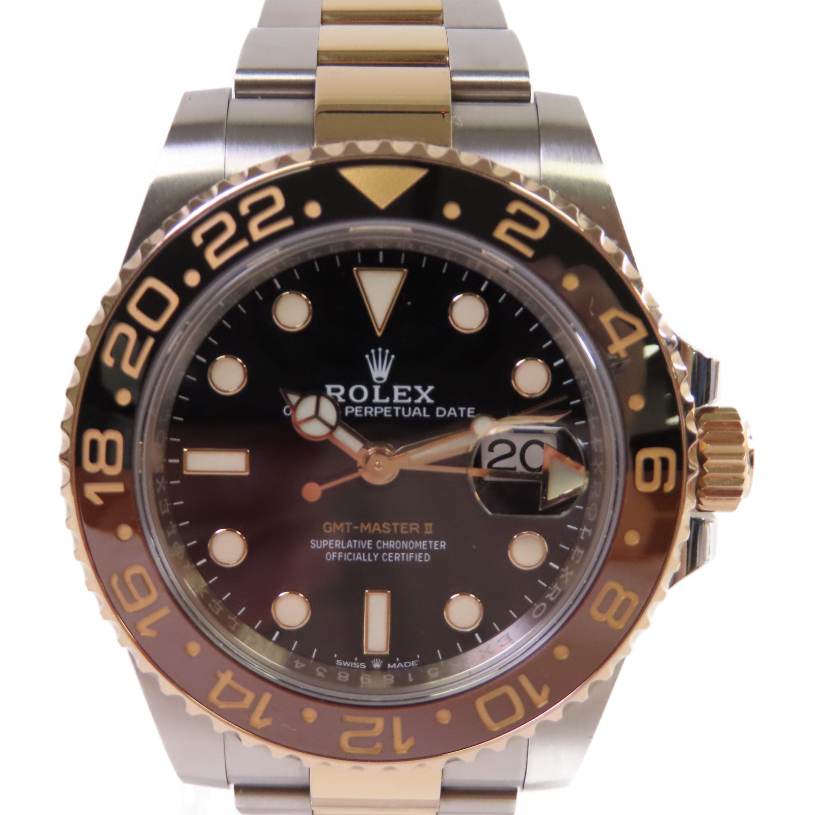 ROLEX GMT Master II Watch不鏽鋼/18K玫瑰金自動機芯手錶黑色