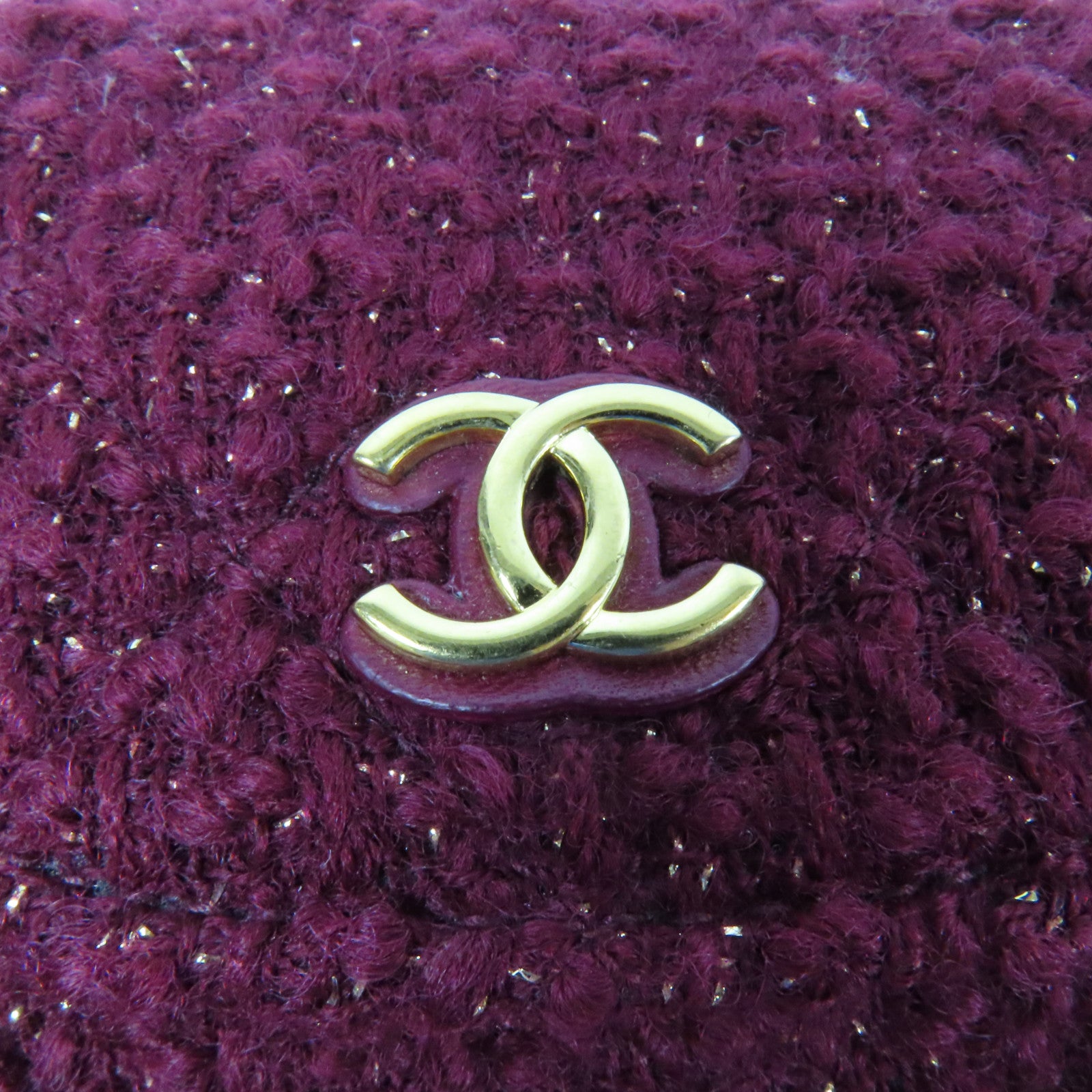 CHANEL Tweed Mini Tweed Bag金扣鏈帶肩背袋