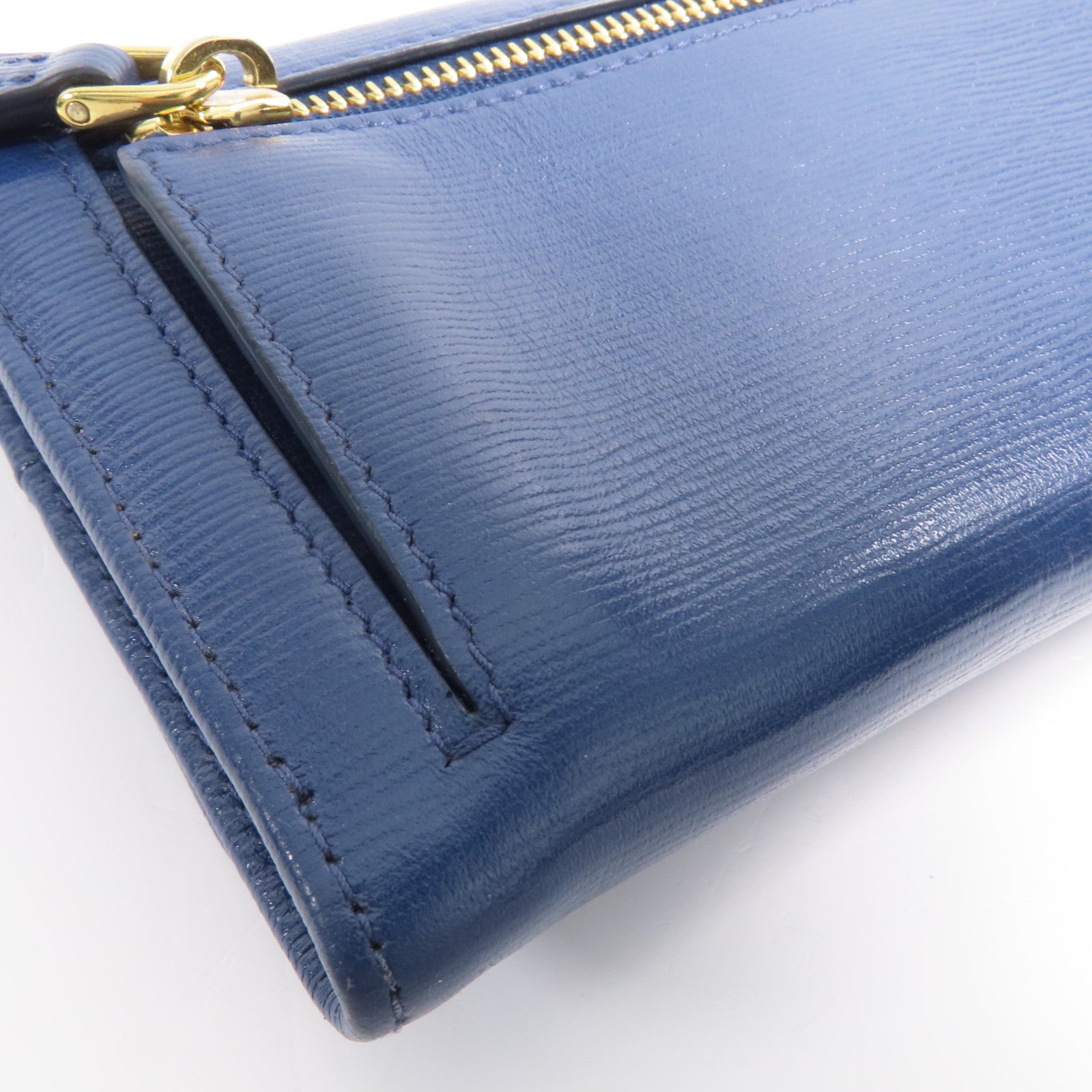 PRADA 牛皮皮革Long Wallet金扣長錢包