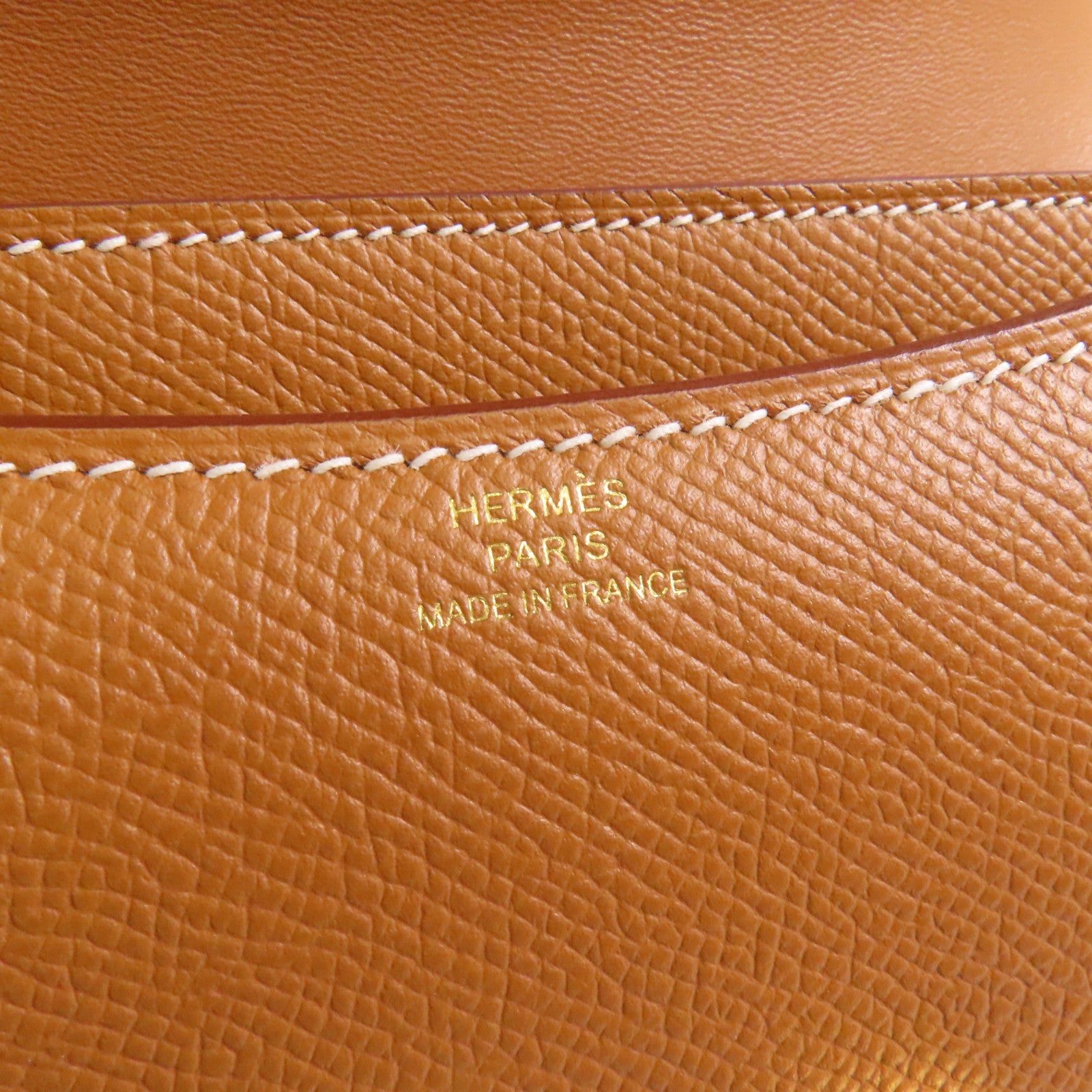 HERMES Epsom皮革Constance Mini金扣肩背袋Gold